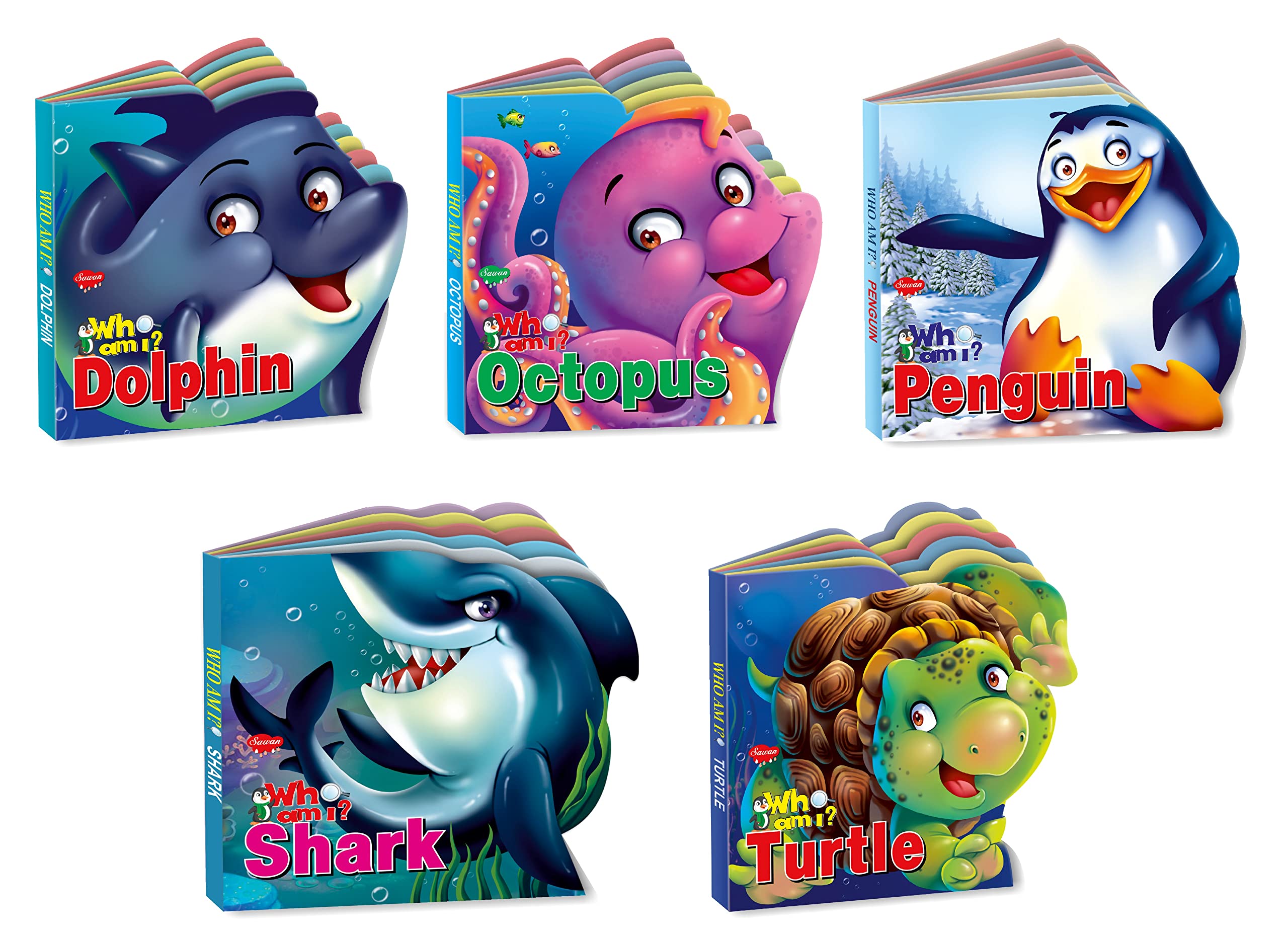 Learn About Water Animals | Who Am I DieCut Shape BoardBooks | Pack Of 5 Books