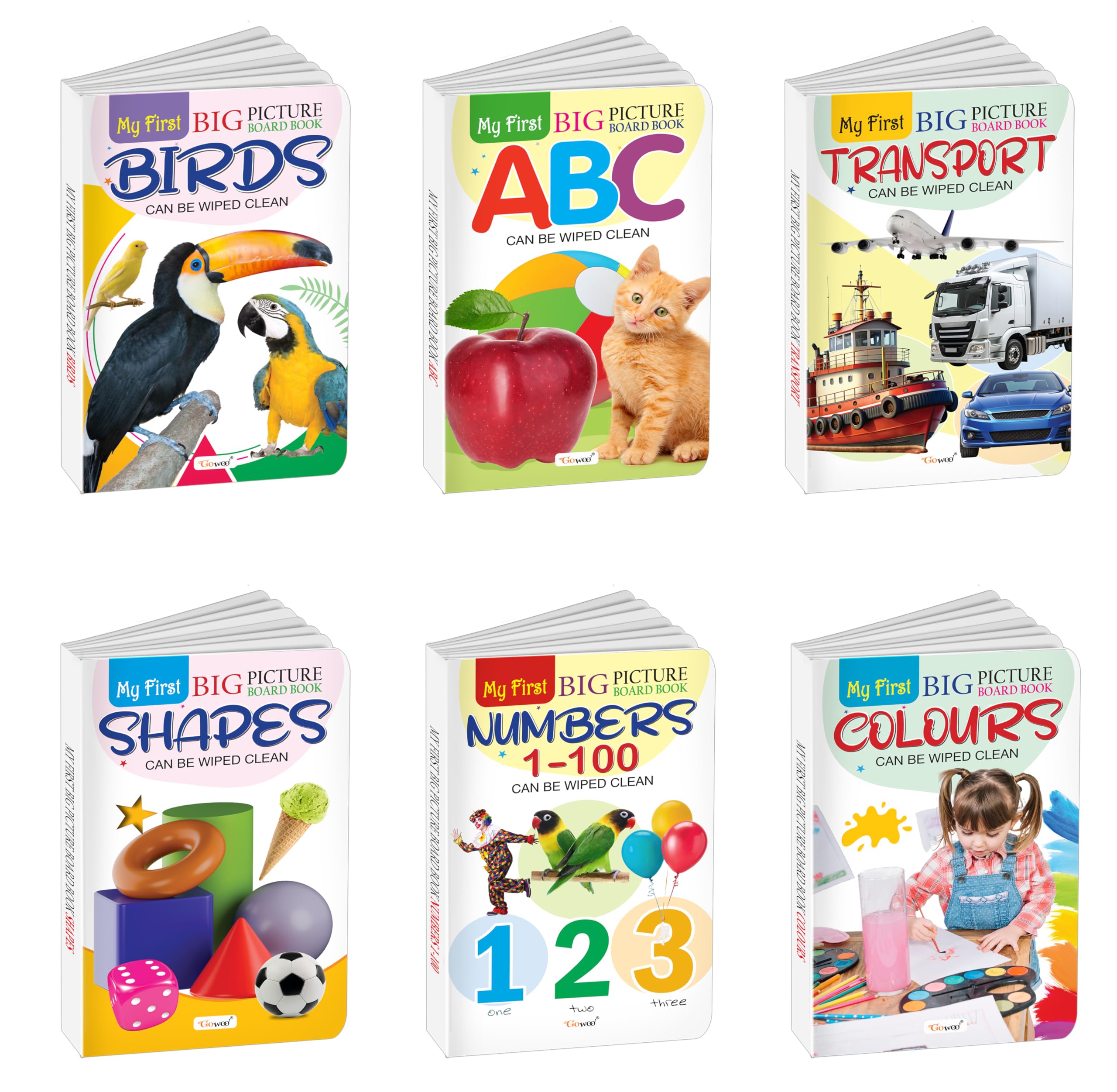My First Big Picture Board Book ABC, Numbers 1100, Birds, Transport and more : Toddler educational books, Kids learning board b