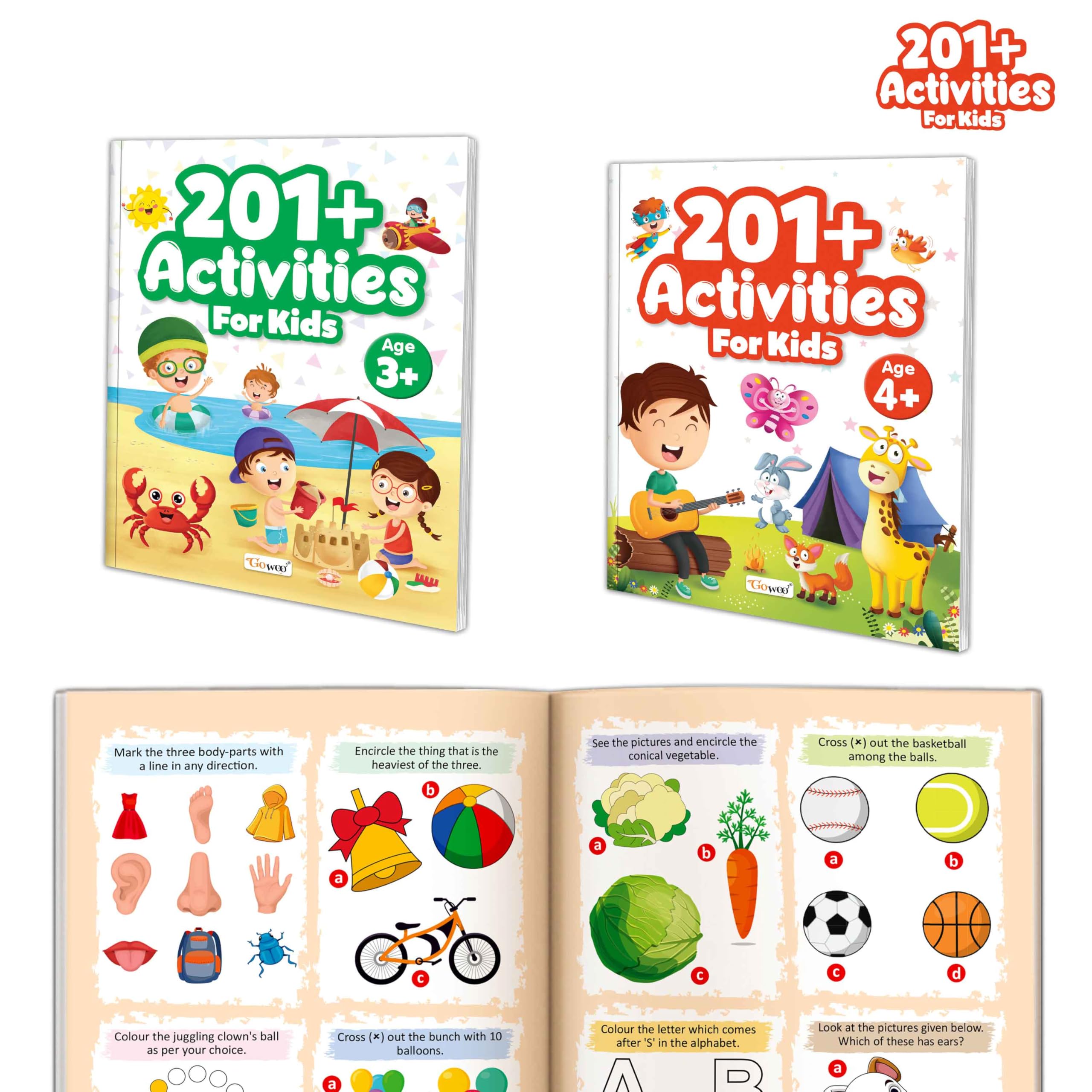 201+ Activities for Kids Age 3 and 4+ : kids hidden object games book, explore and learn activity set, smart thinking books for 