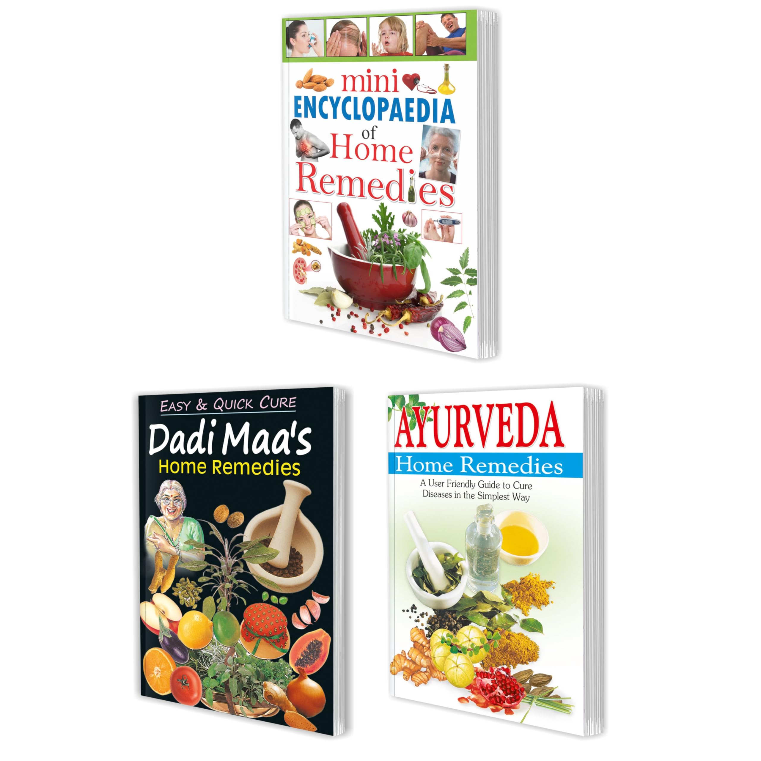 Home Remedies Books | Set Of 3 Books By Sawan | Mini Encyclopaedia Of Home Remedies, Dadi MaaS Home Remedies And Ayurveda : Ho
