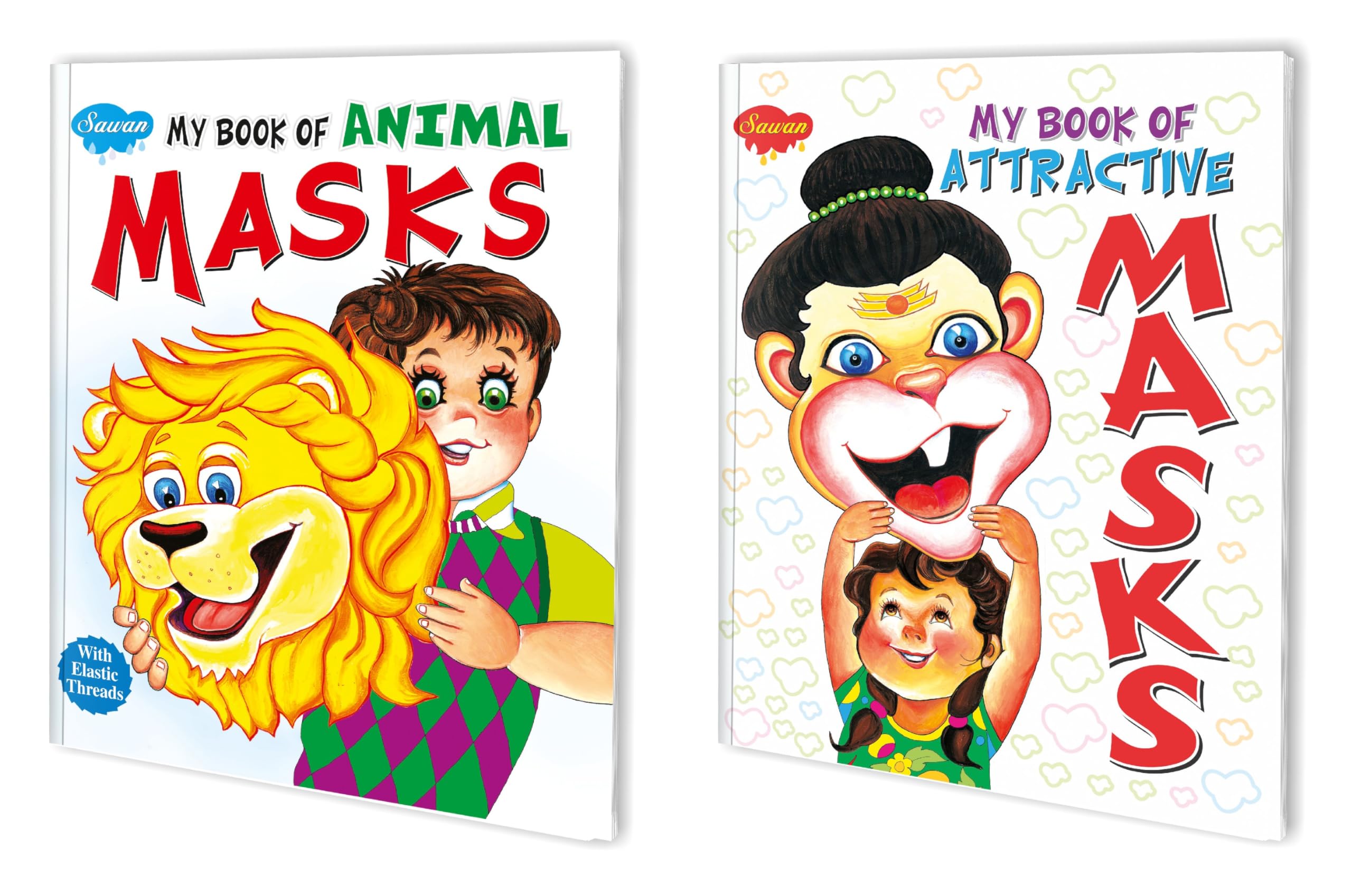 Manoj Publications Sawan Fun With Masks My Book Of Animal Masks And My Book Of Attractive Masks | Set Of 2 Books