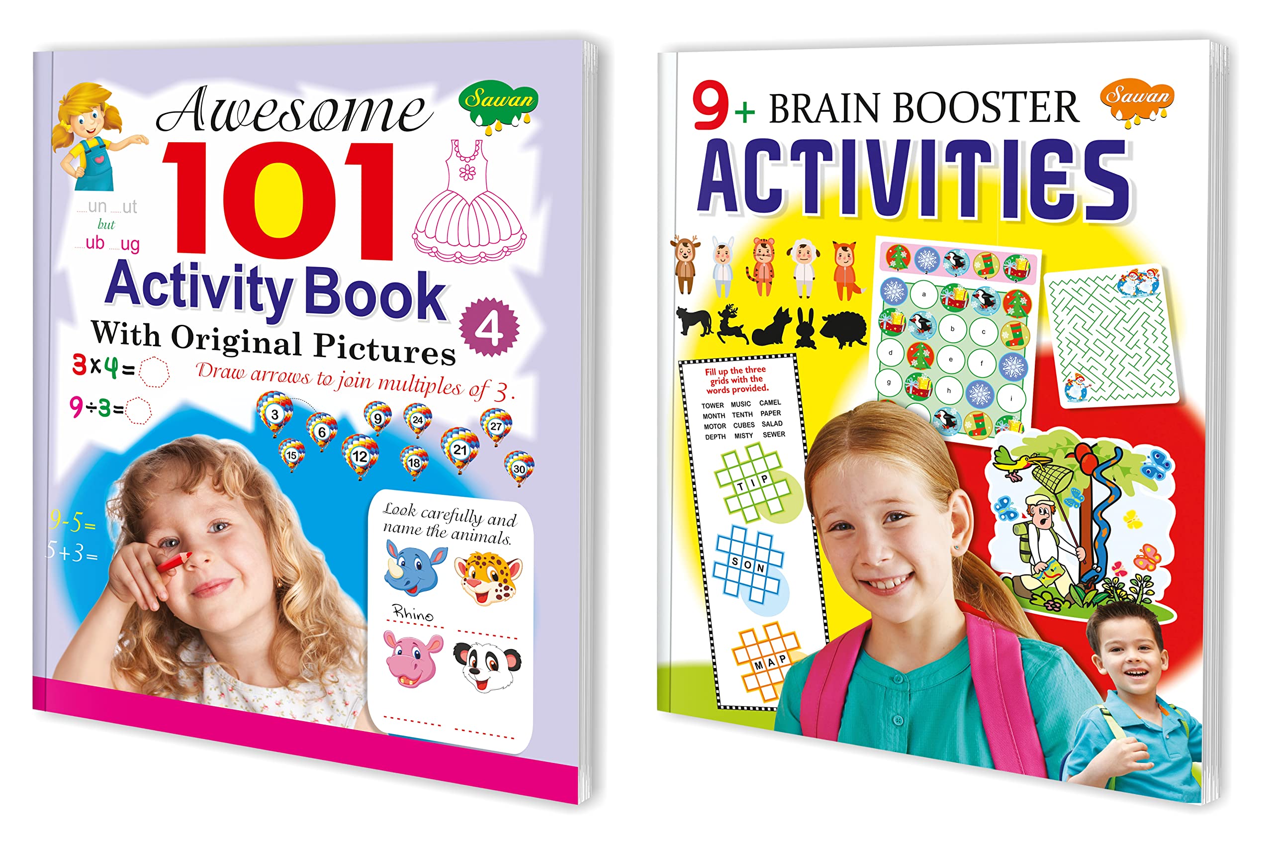 Brilliant Brain Activity Books | Pack Of 2 Books(V4) | Super Jumbo Combo For Collecters And Library Activity Books