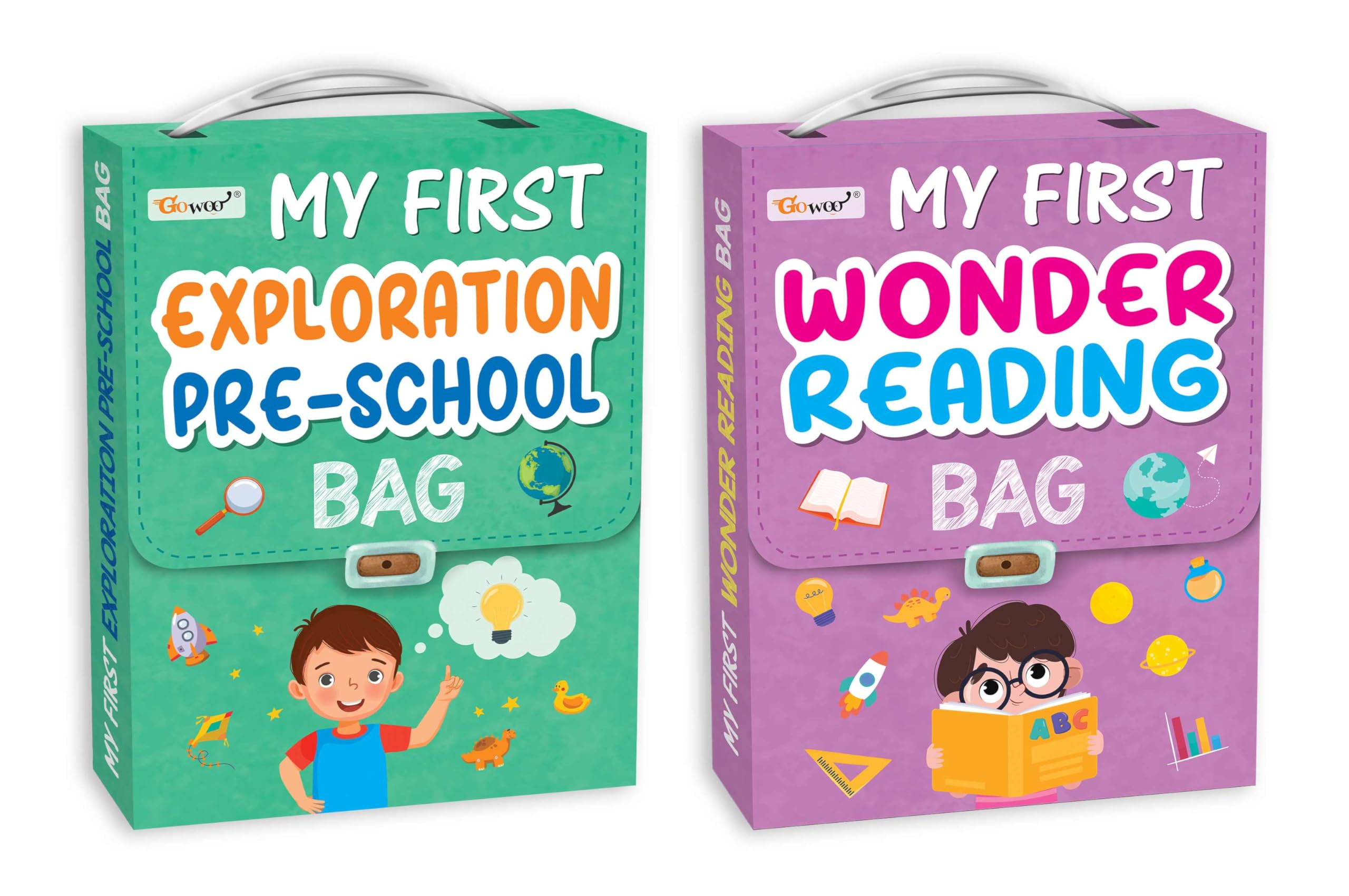 My first Exploration Preschool and Wonder Reading Bags : Educational Learning books, Storytime adventure bag, Learning book for 