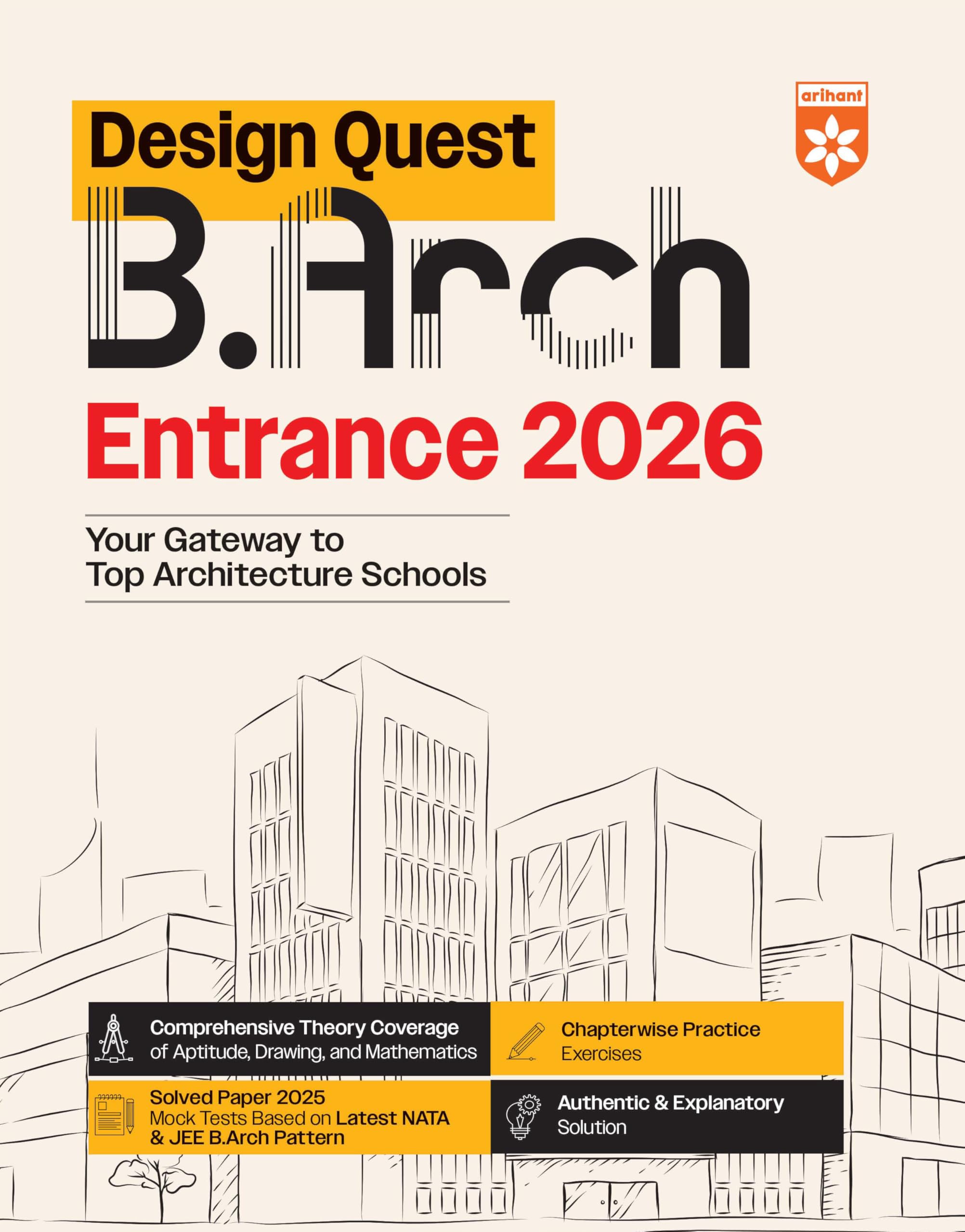 Arihant B.Arch Entrance Exam 2026 | NATA and JEE B.Arch Preparation Guide | Aptitude, Drawing, Mathematics, Previous Year Solved