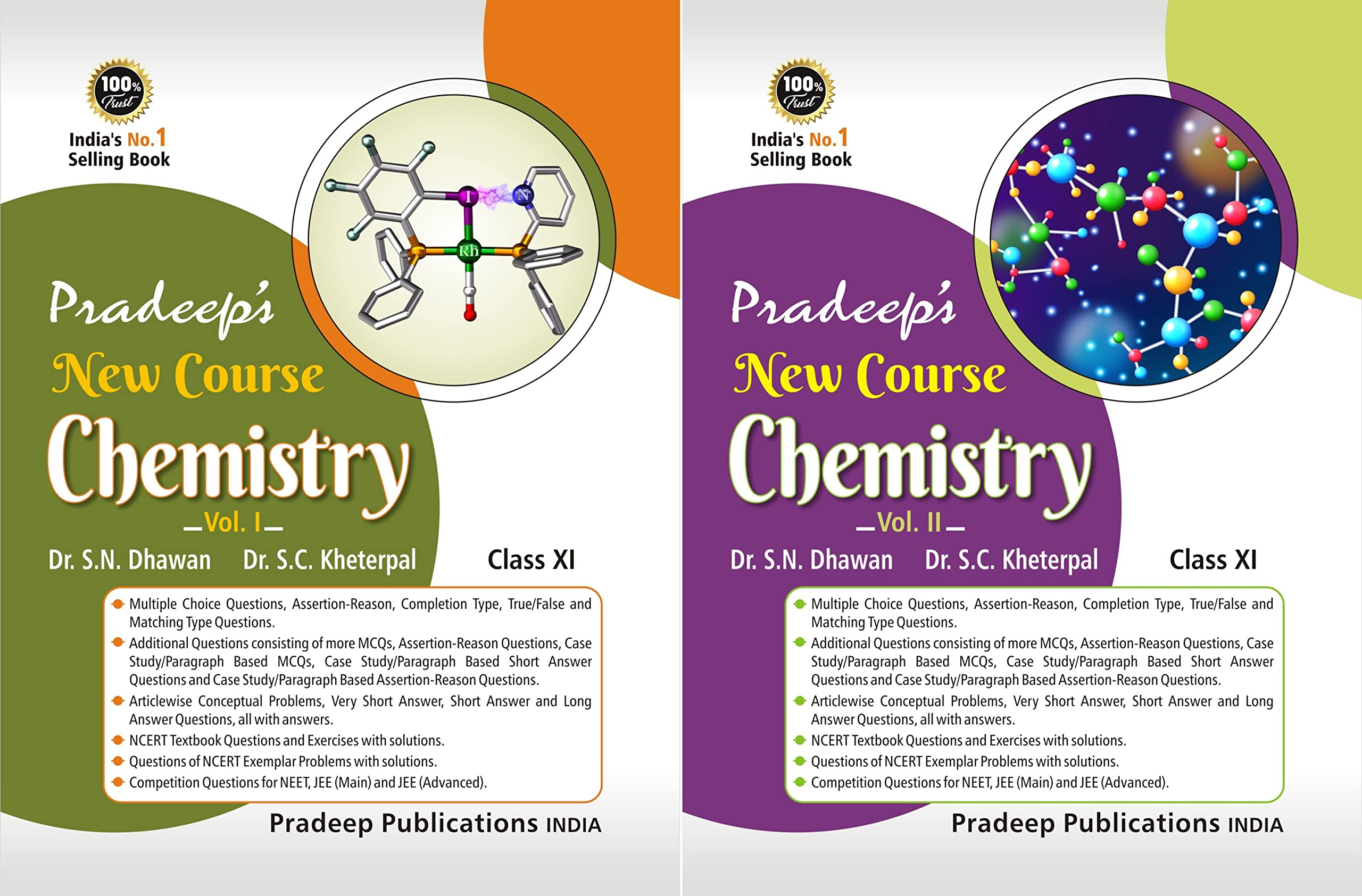 Pradeep Publications Pradeeps New Course Chemistry For Class 11 (Vol. 1 & 2)  Examination 2022/23