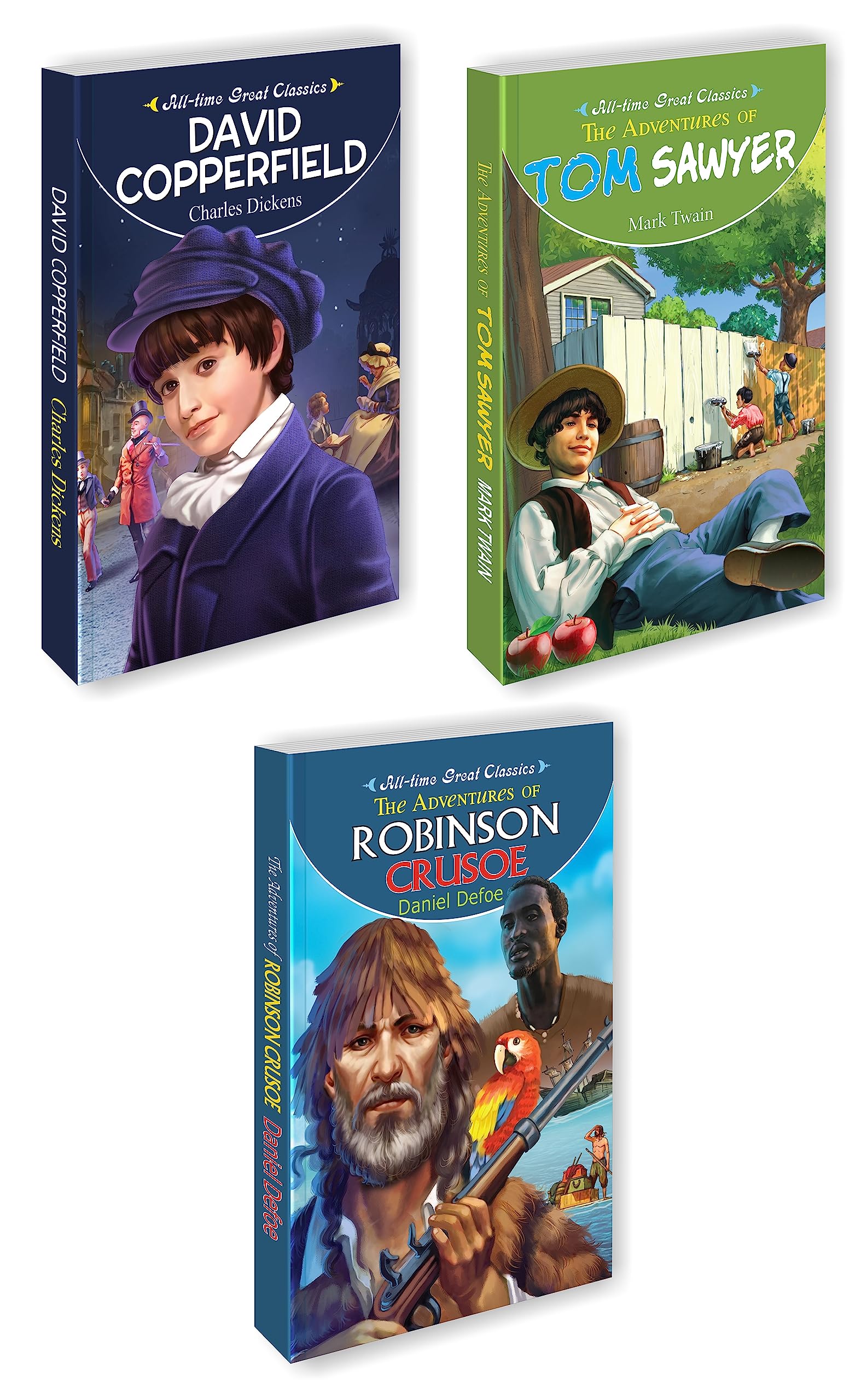 3 All Time Great Classics (David Copperfiedl, The Adventures Of Tom Sawyer, The Adventures Of Robinson Crusoe)