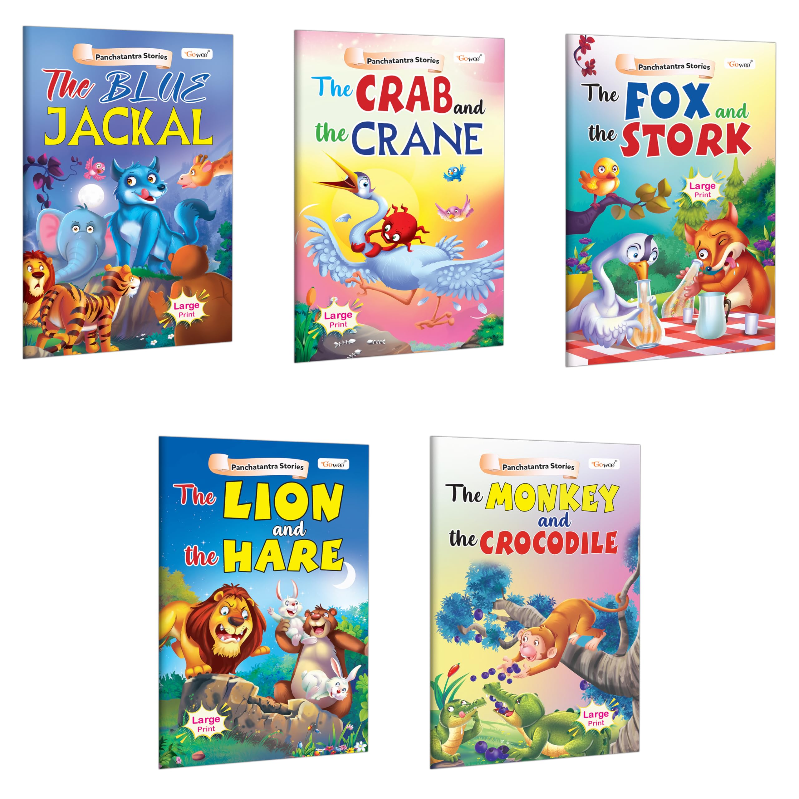 The Fox And The Stork, The Monkey And The Crocodile, The Lion And The Hare, The Crab And more  Panchatantra Stories : Story bo