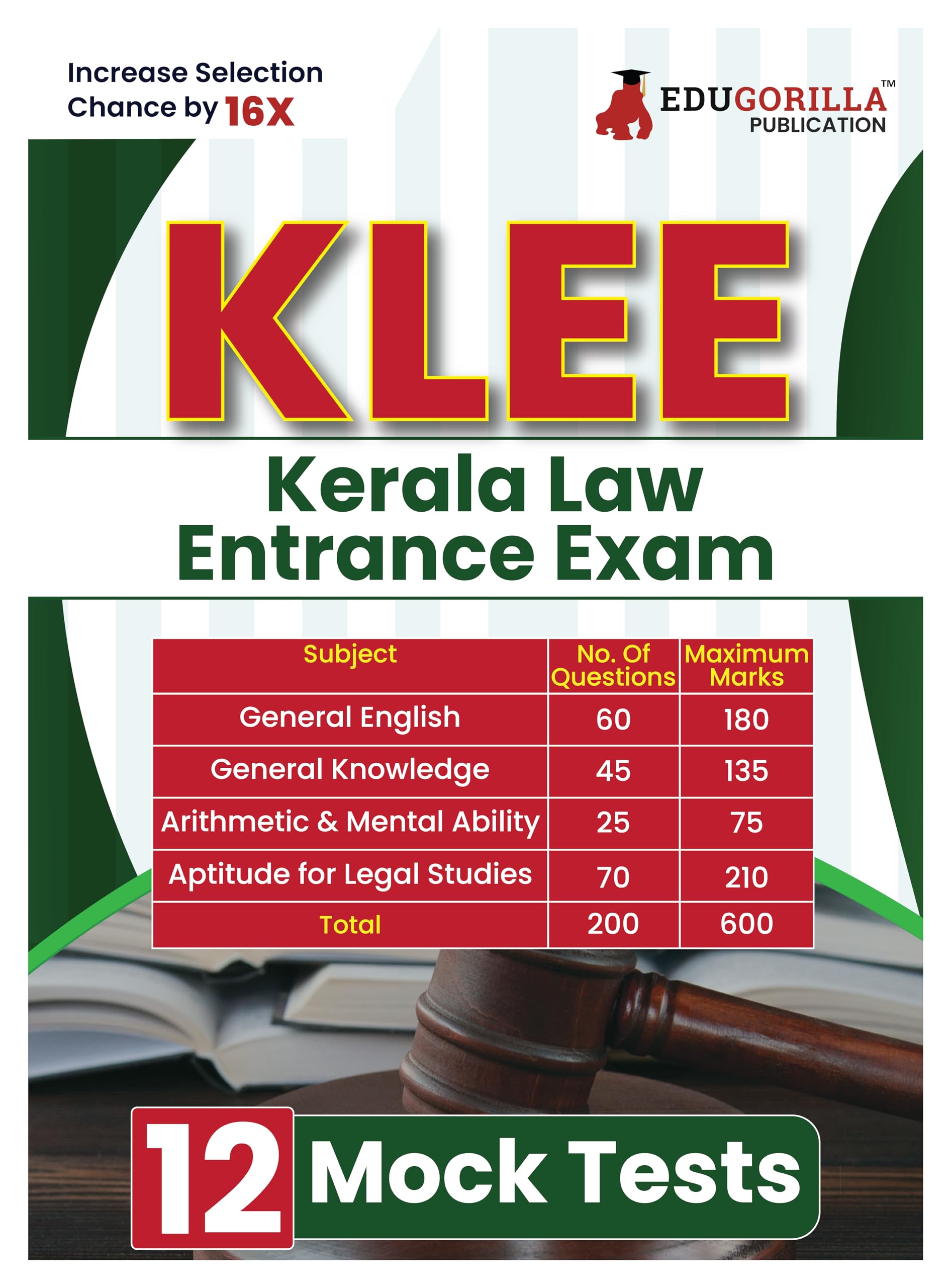 Klee 2024 : Kerala Law Entrance Exam Preparation Book | 12 Full Length Mock Tests (Solved 2400+ Mcqs) With Free Access To Online