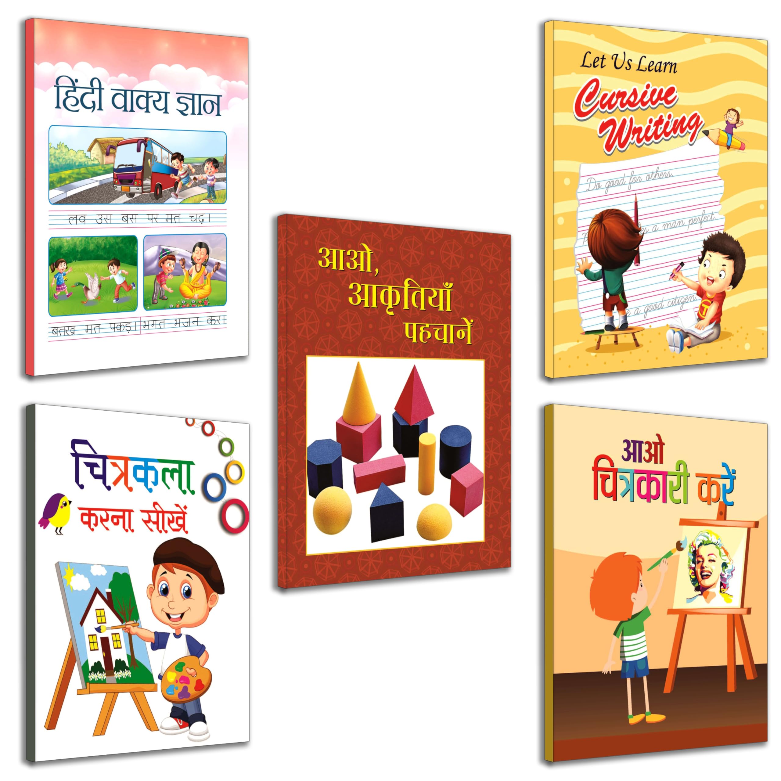 Little Colouring Books for Kids Cursive Writing Book Meri Pratham Hindi Sulekh Book (Set of 5 Books) in Hindi