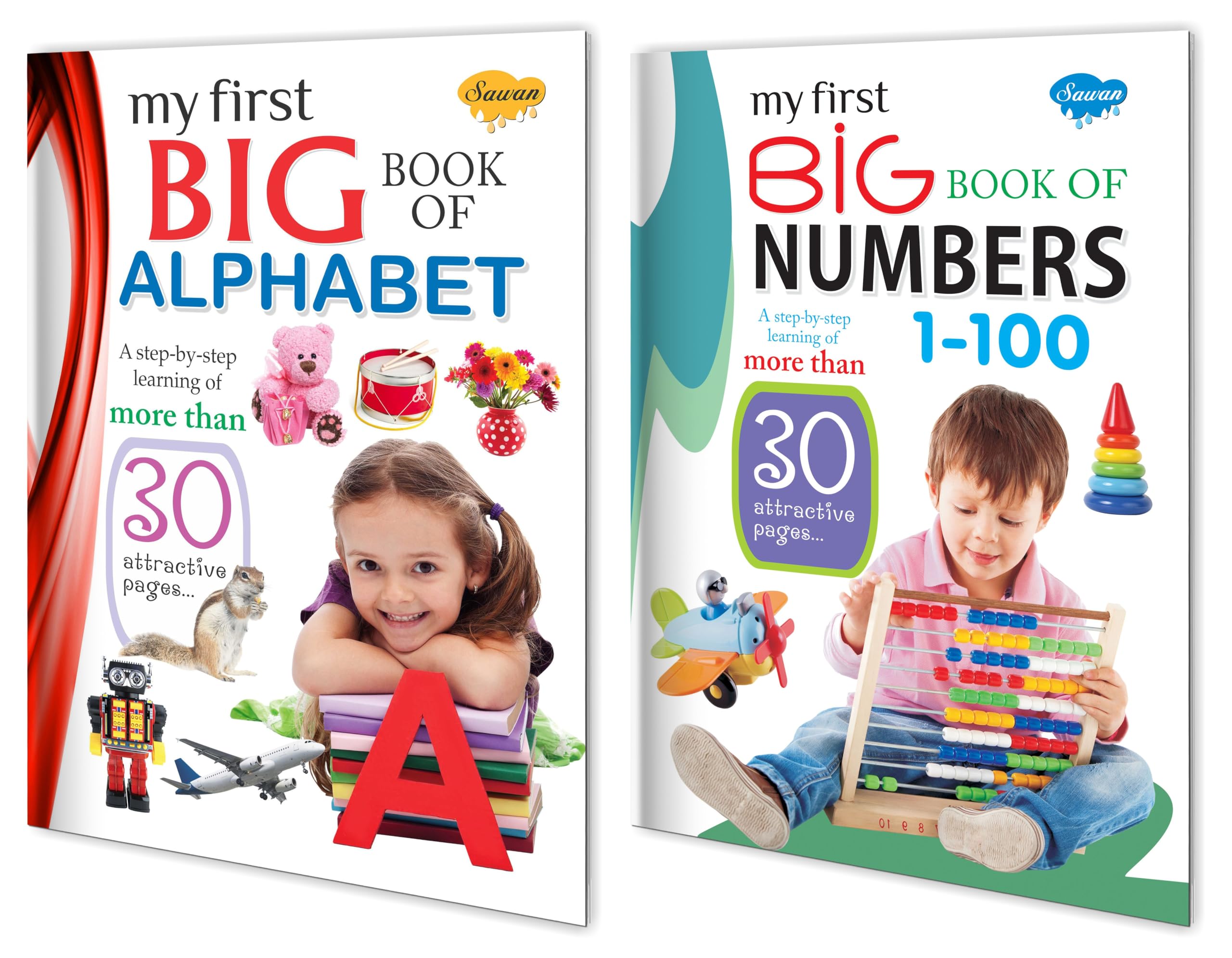 Sawan My First Big Book Of Alphabet And Numbers |Pack Of 2 Books