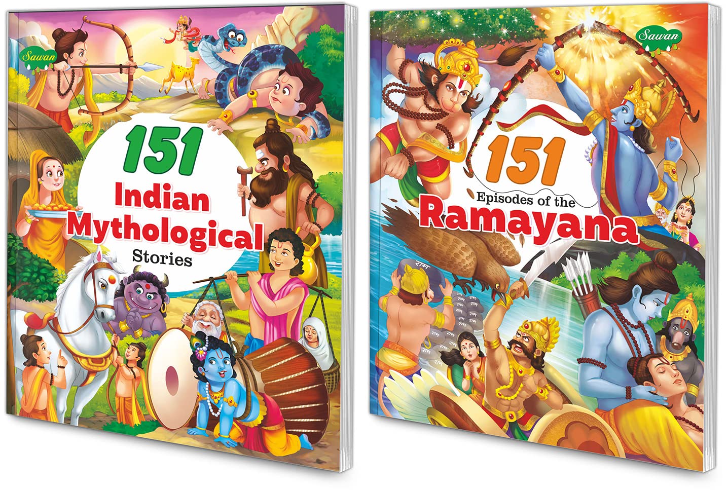 Sawan Set Of 2 Story Books 151 Series (India Mythological & Ramayana) [Perfect Paperback] Sawan