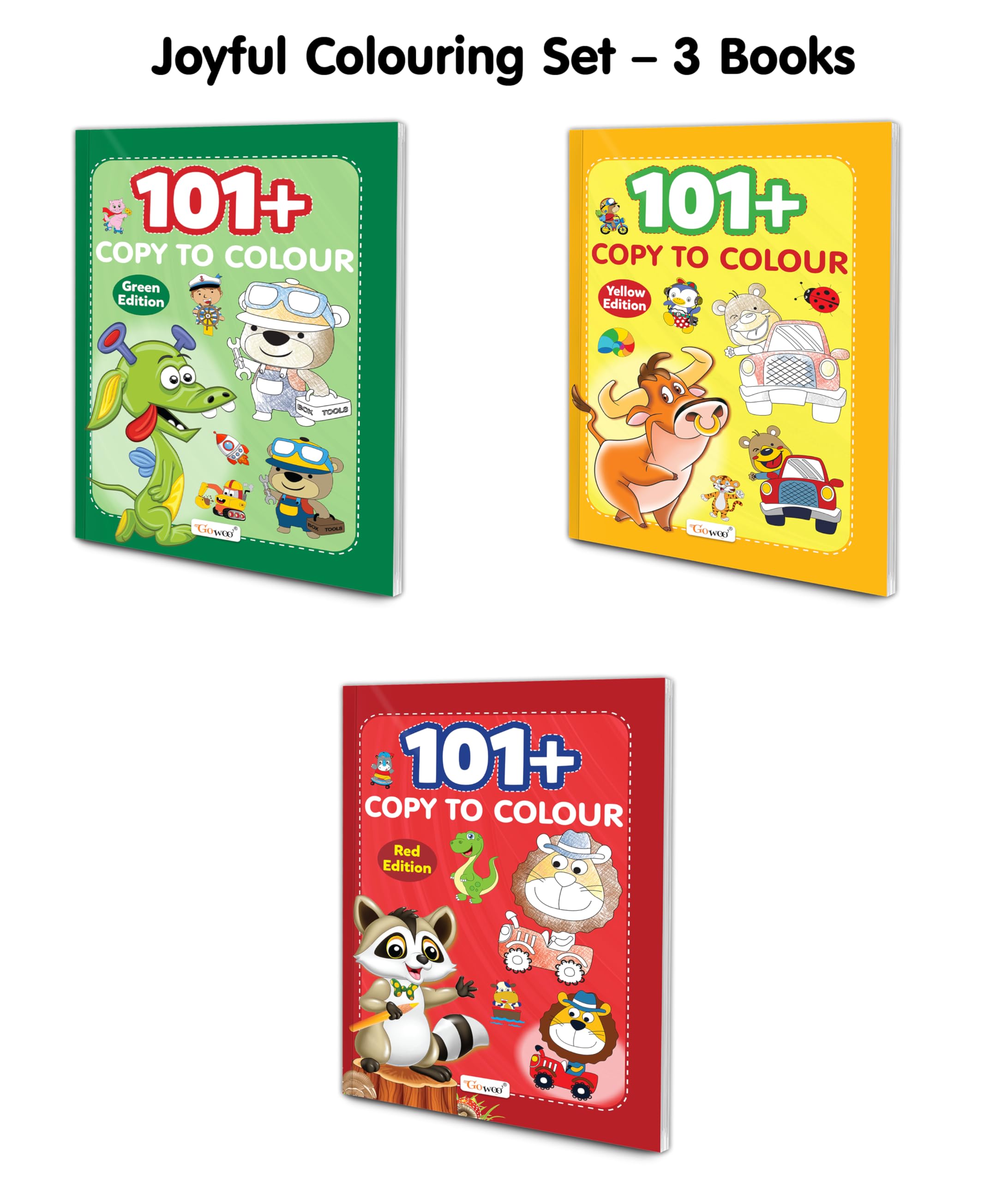 101+ Copy to Colour  Red, Green & Yellow Edition : Colouring Books for Children, Creative Colouring Activities for Kids, Fun A