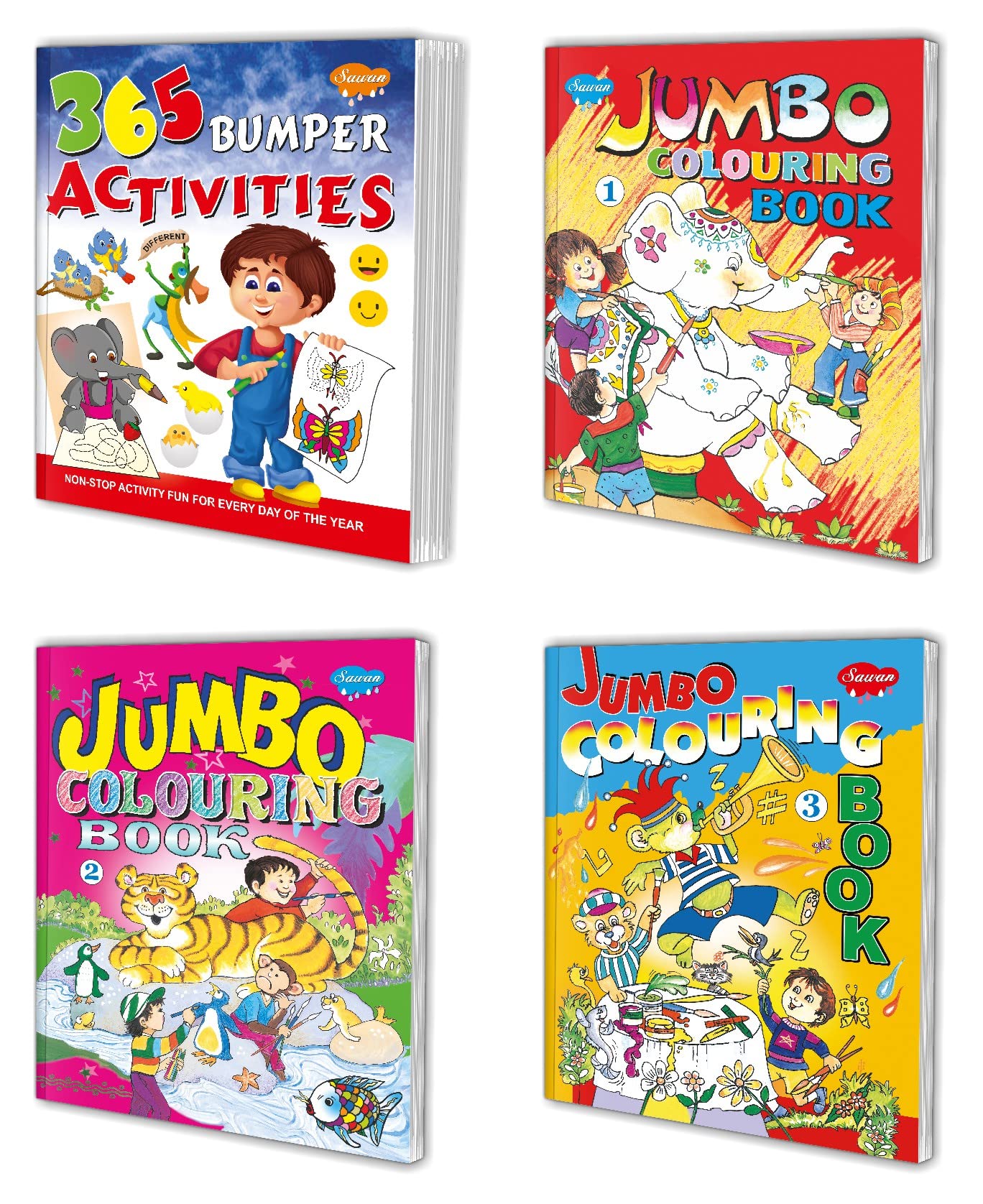Complete Jumbo Colouring Book | Pack Of 4 Books