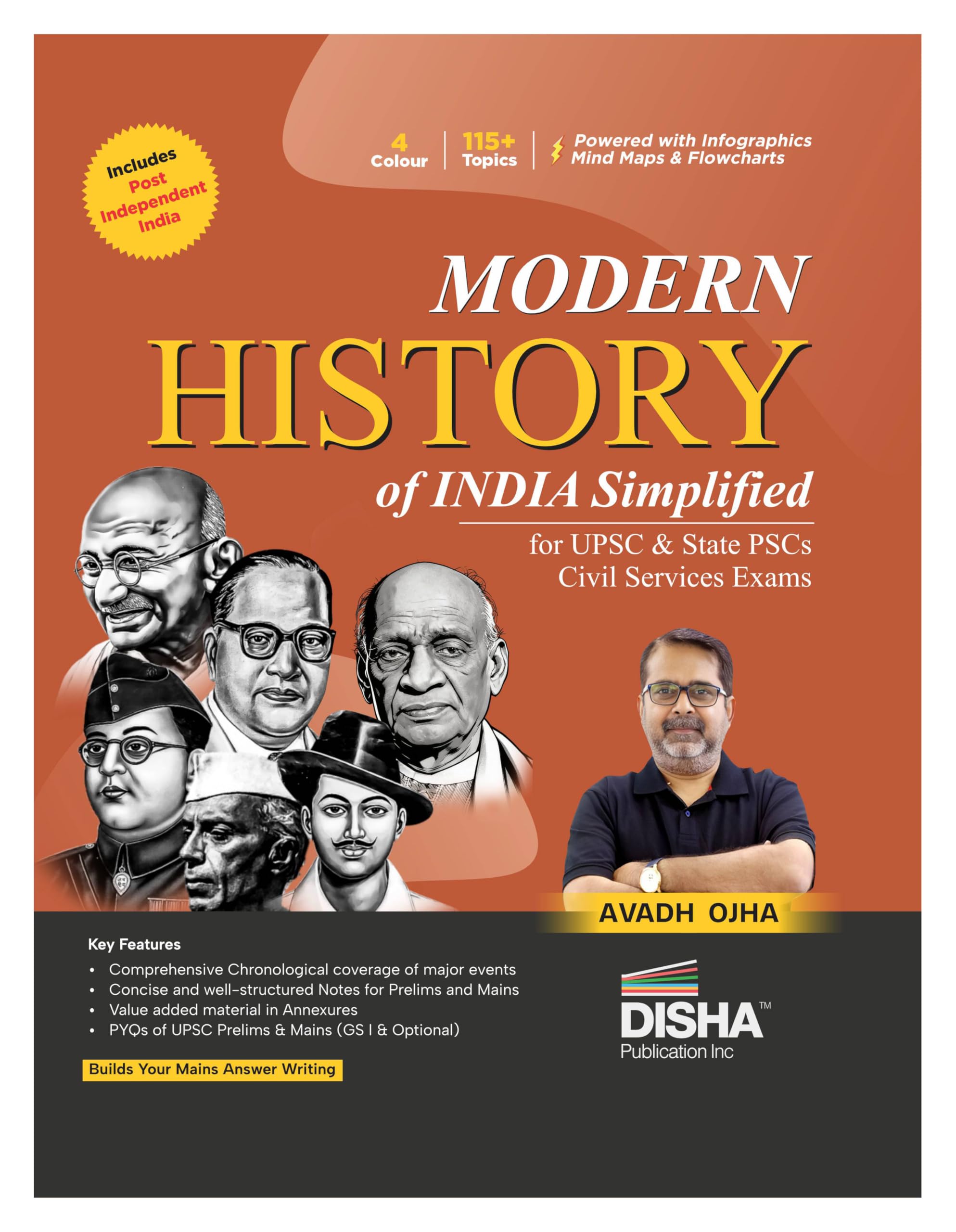 Disha Modern History of India Simplified by Avadh Ojha for UPSC & State PSC Civil Services Exams | 4 color Book Powered with Inf
