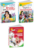 Sawan Set Of 3 Books, Kids Board Fairy Tales (Alice In Wonderland, The Little Mermaid, The Town Mouse And The Country Mouse)