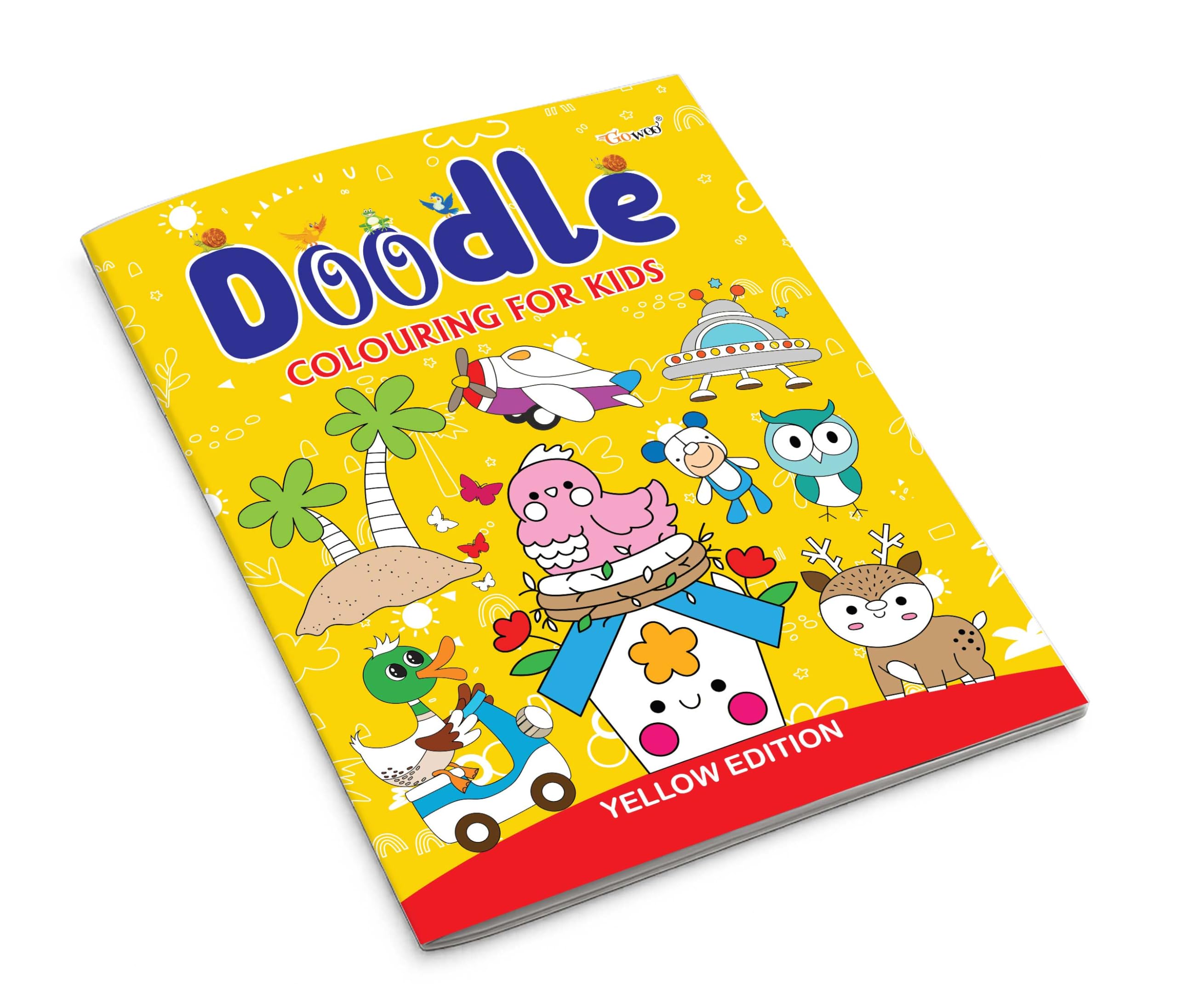 Doodle Colouring for Kids  Yellow Edition : Bright Doodle Inspiration Book, Creative Colouring Books for Kids, colourful creat
