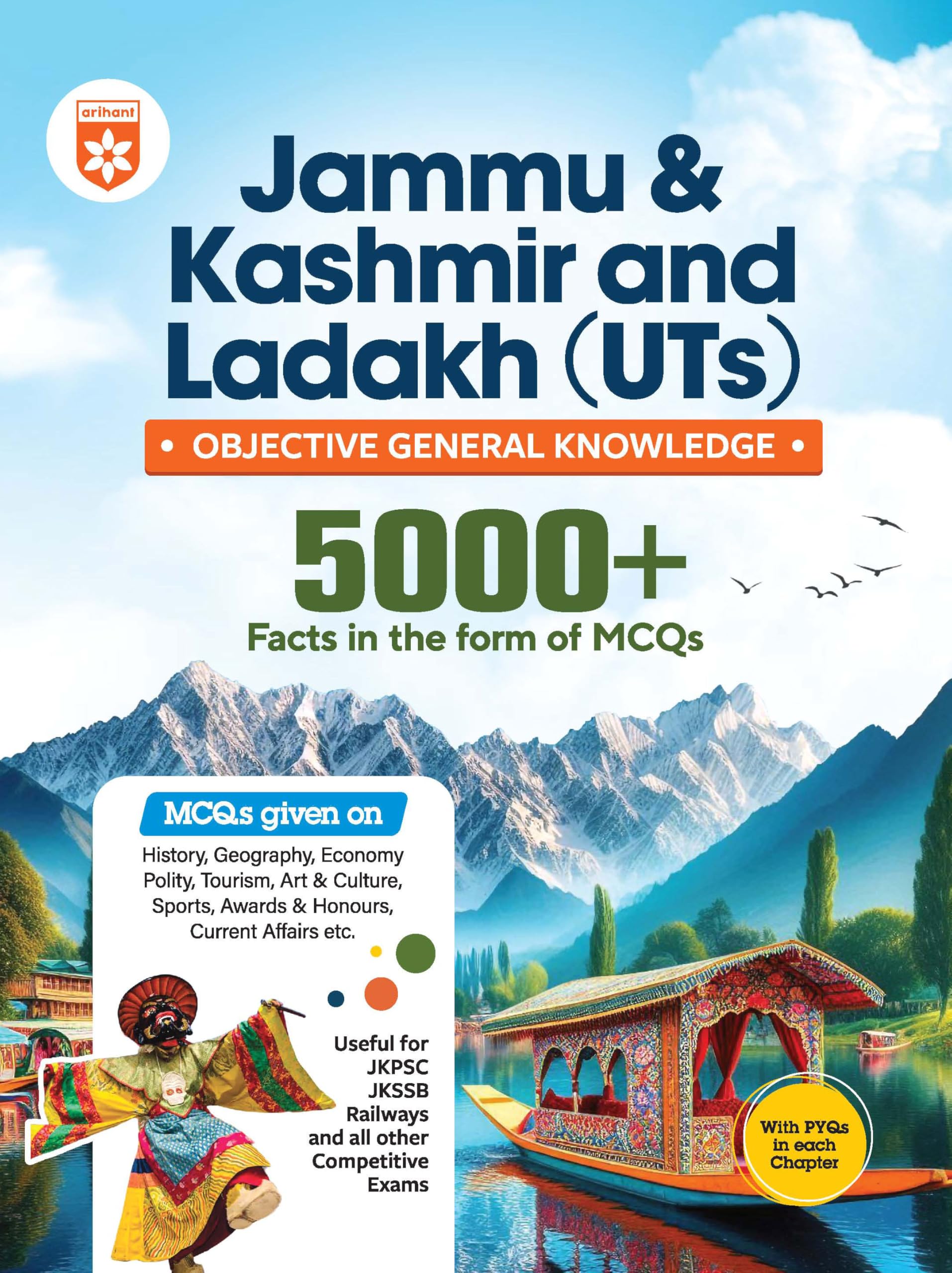 Arihant Jammu & Kashmir and Ladakh Objective General Knowledge Book 2025 | UTs 5000+ Facts in MCQs Format | With PYQs and Chapte