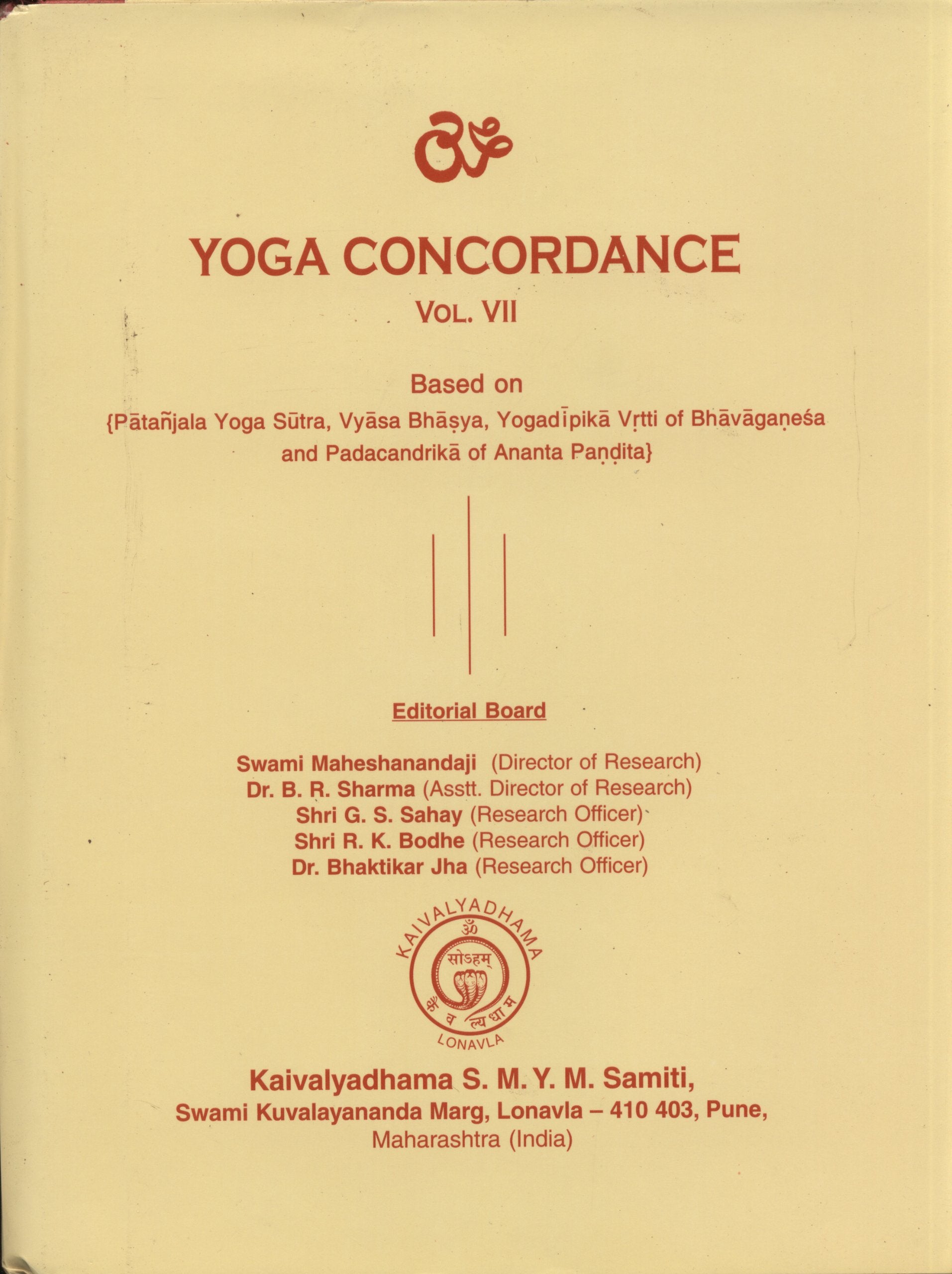 Yoga Concordance Vol 2