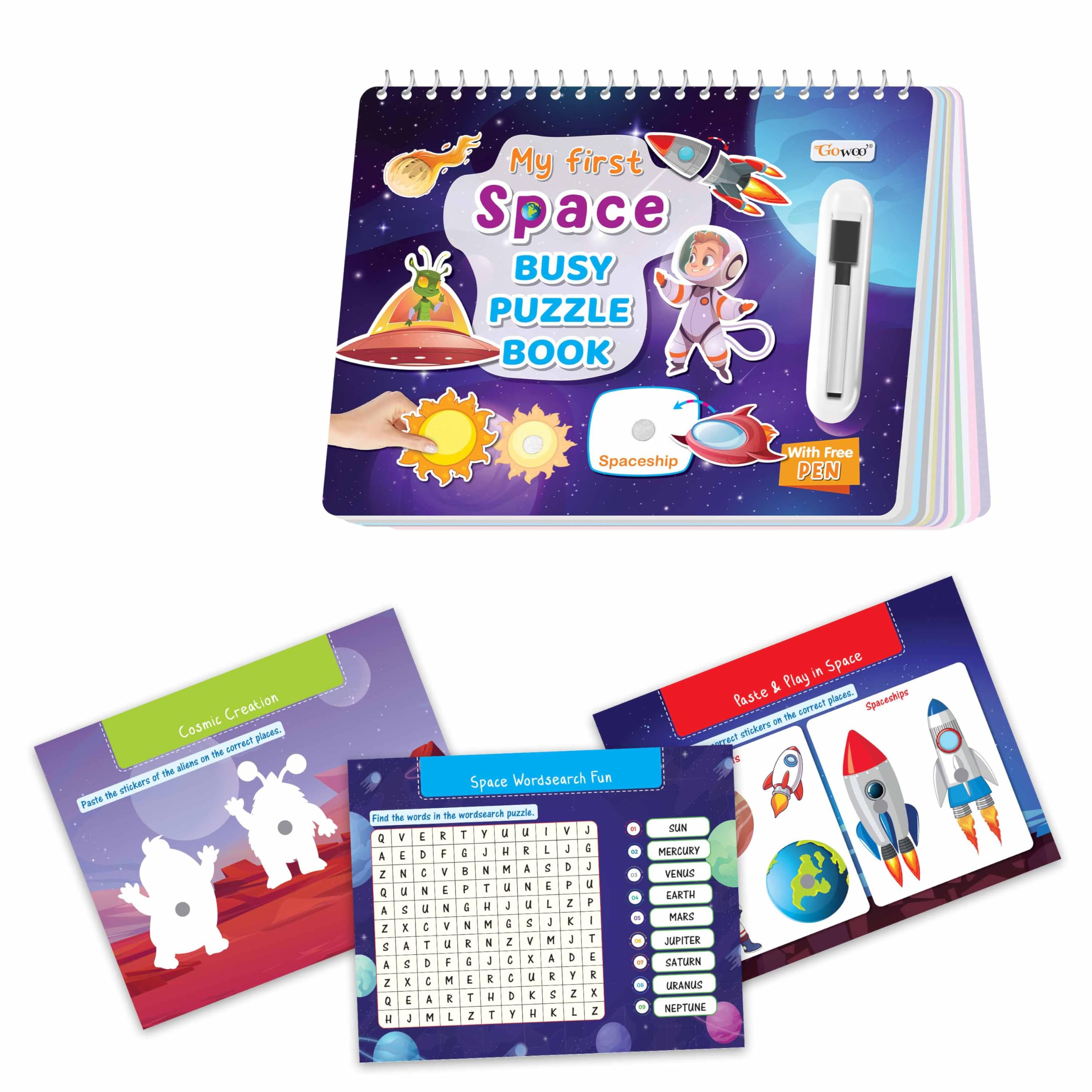 My First Space Busy Puzzle Book : beautiful space busy puzzle book for toddlers, montessori space busy puzzle book, attractive 