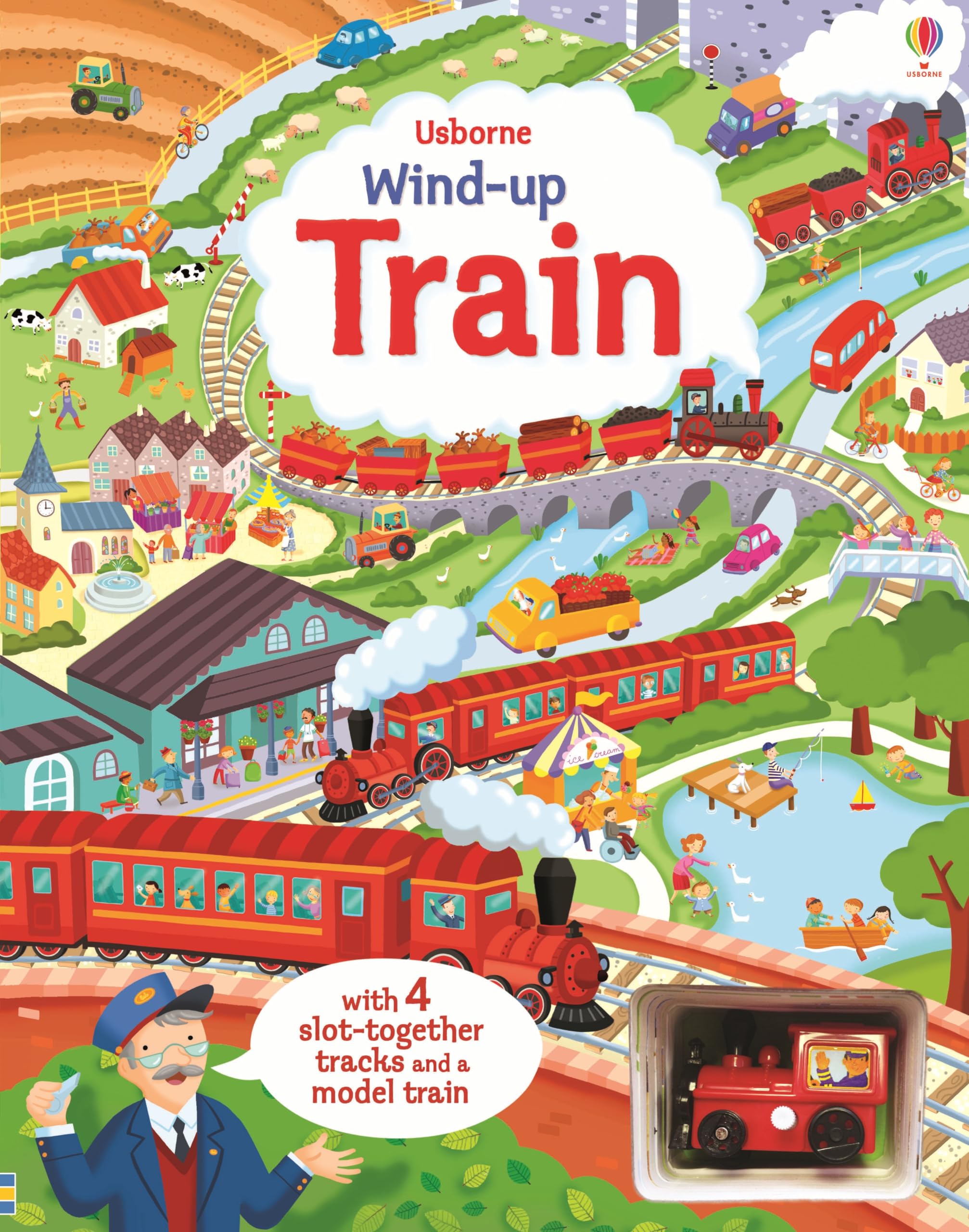 Windup Train: A Toy and Book Combo with a Steam Train Adventure Through Cities, Mountains, and Rivers, and a Visit to a Train M