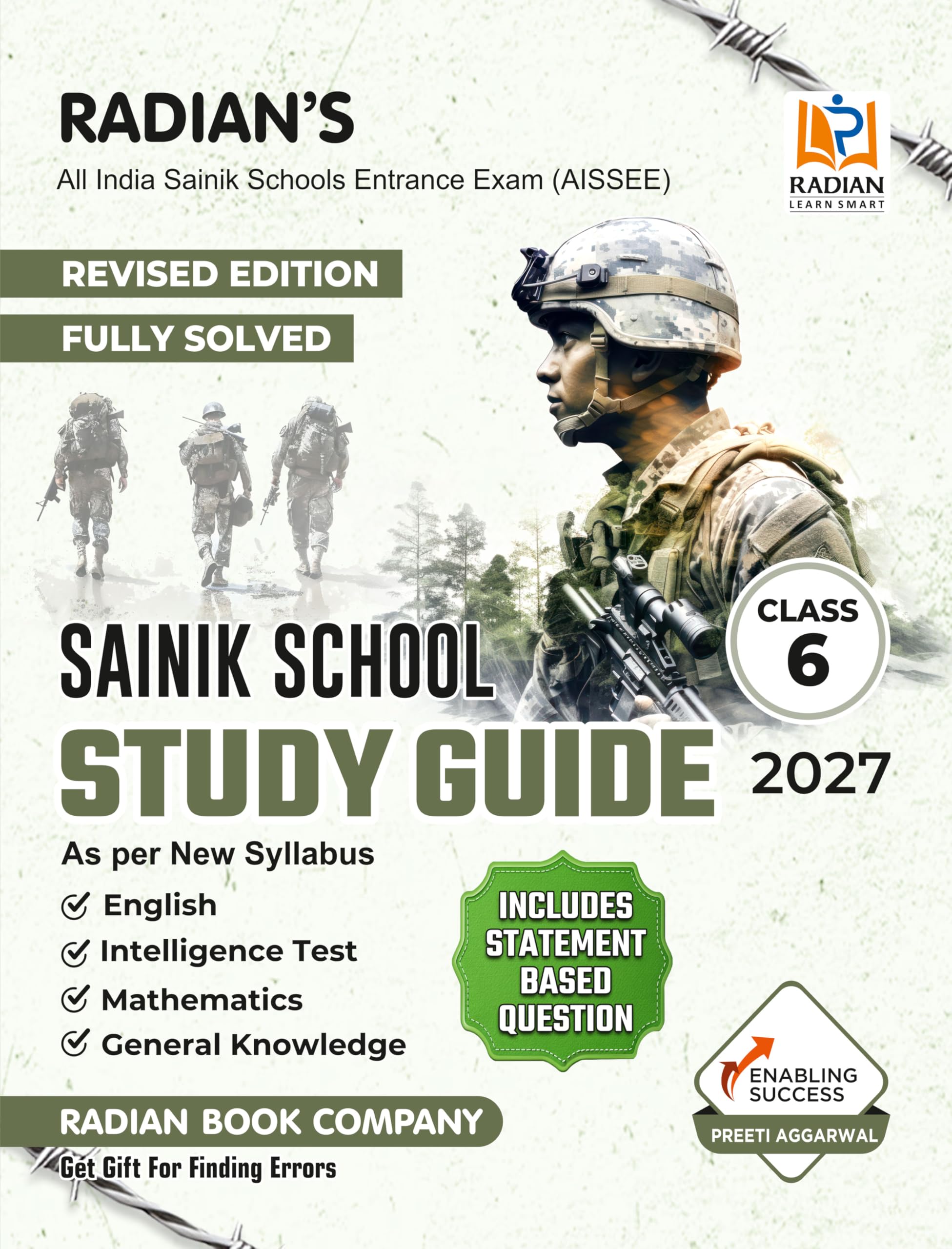 Sainik School Guide Book Class 6 for (AISSEE) All India Sainik Schools Entrance Exam 2027 (English Medium)
