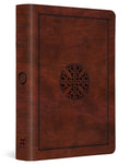 ESV Large Print Compact Bible (TruTone, Brown, Mosaic Cross Design)