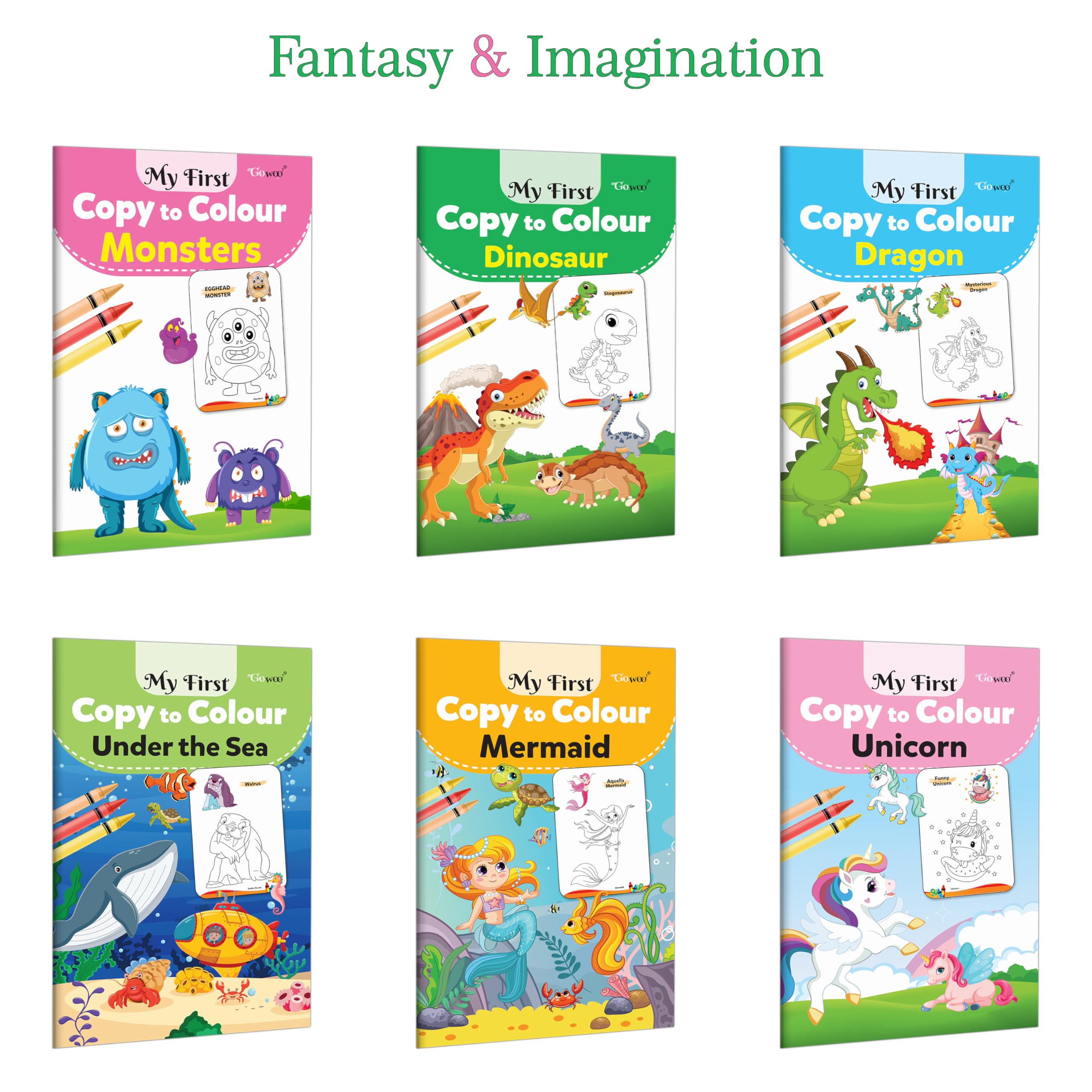 My First Copy to Colour  Monster, Dinosaur, Dragon, Under the Sea and more : Mythical creatures colouring, Creative preschool 