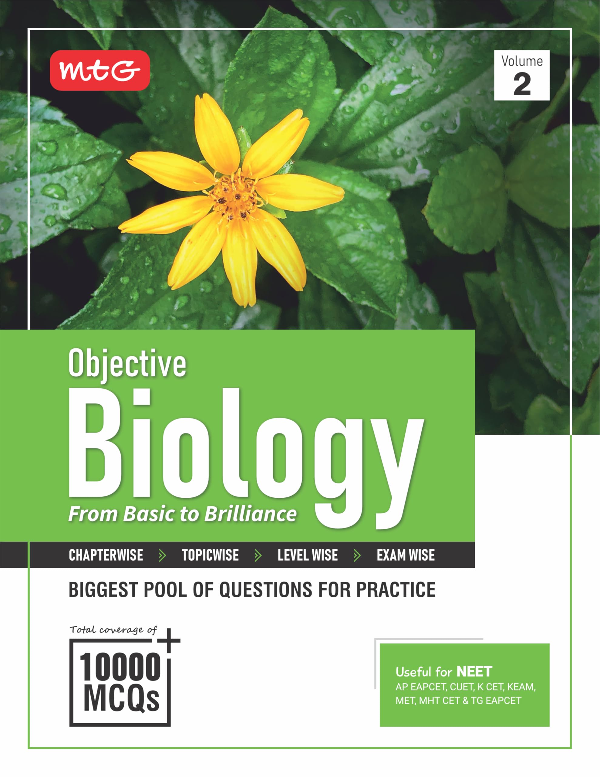 MTG Objective Biology Volume2 For NEET & Other CET Entrances Exam | 10000+ Exercise MCQs & PYQs For Practice | Based on Latest 