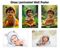 KRISHNA BABY POSTER  1, 2, 3 and BABY POSTER  1 and 2 (GLOSS LAMINATION) : laminated glossy art poster, Krishna baby laminate