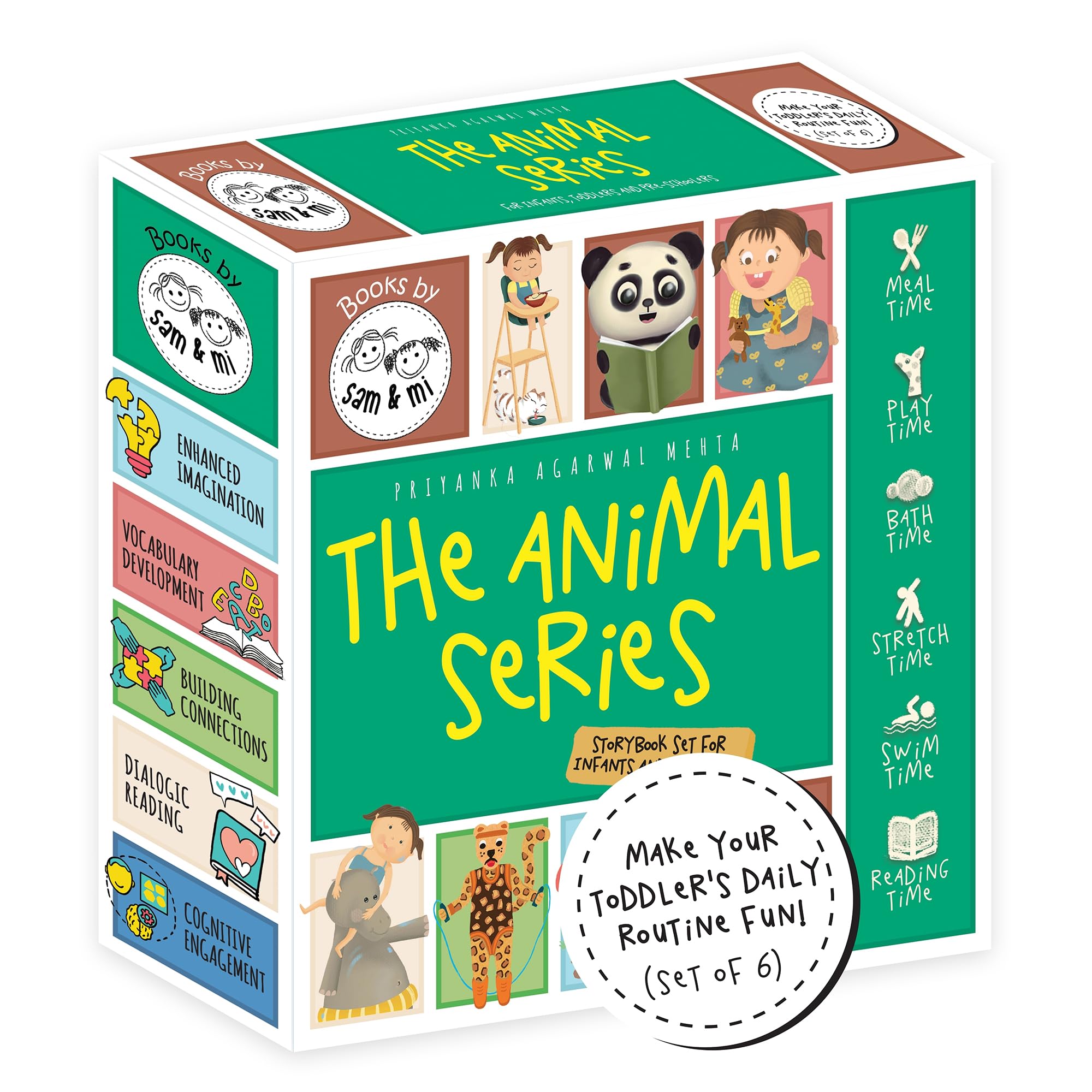 The Animal Series | 6 Board Books for Toddlers on Daily Routine by SAM & MI | ScreenFree Early Learning Stories (Ages 04 Years)