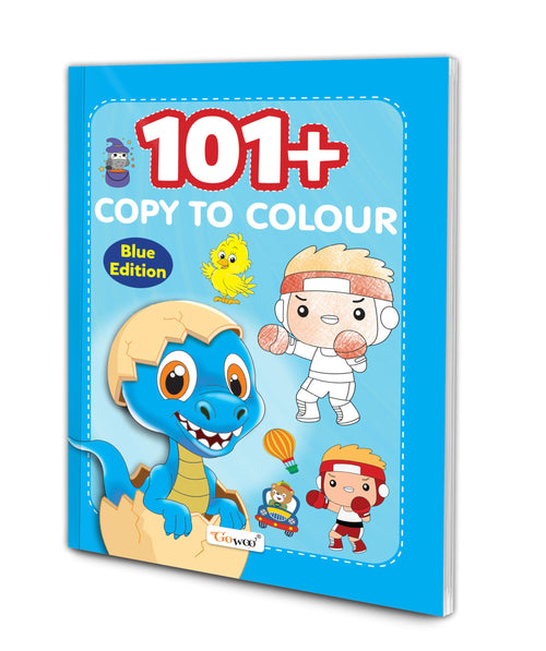 101+ Copy to Colour  Blue Edition : Creative Colouring Book for Preschool, Fun Activity Book for Kids, UKG Art Book for Kids, 