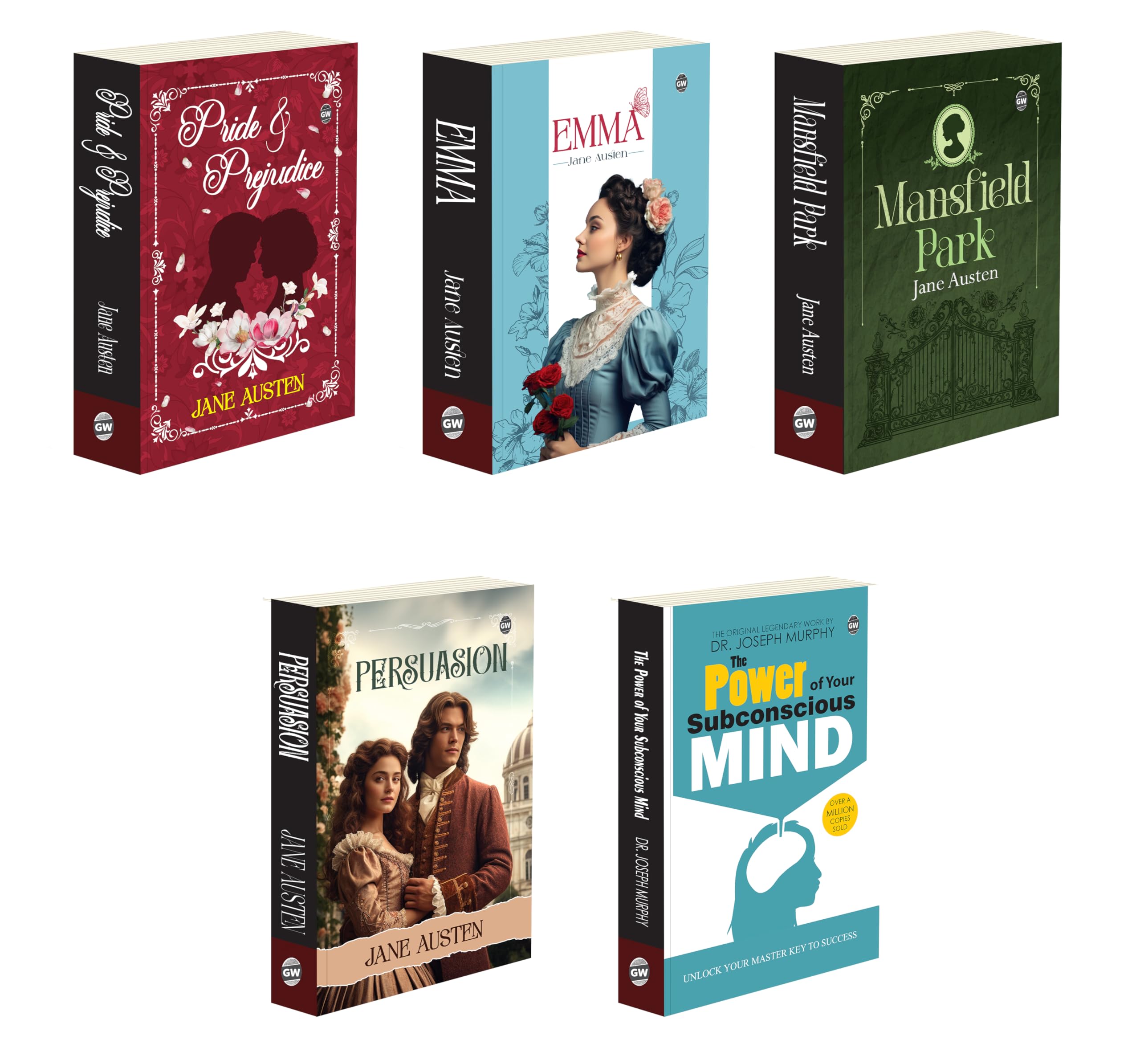 Mansfield Park, Persuasion, Emma and Pride and Prejudice : Jane Austen Classics Collection, classic love story combo, all time 