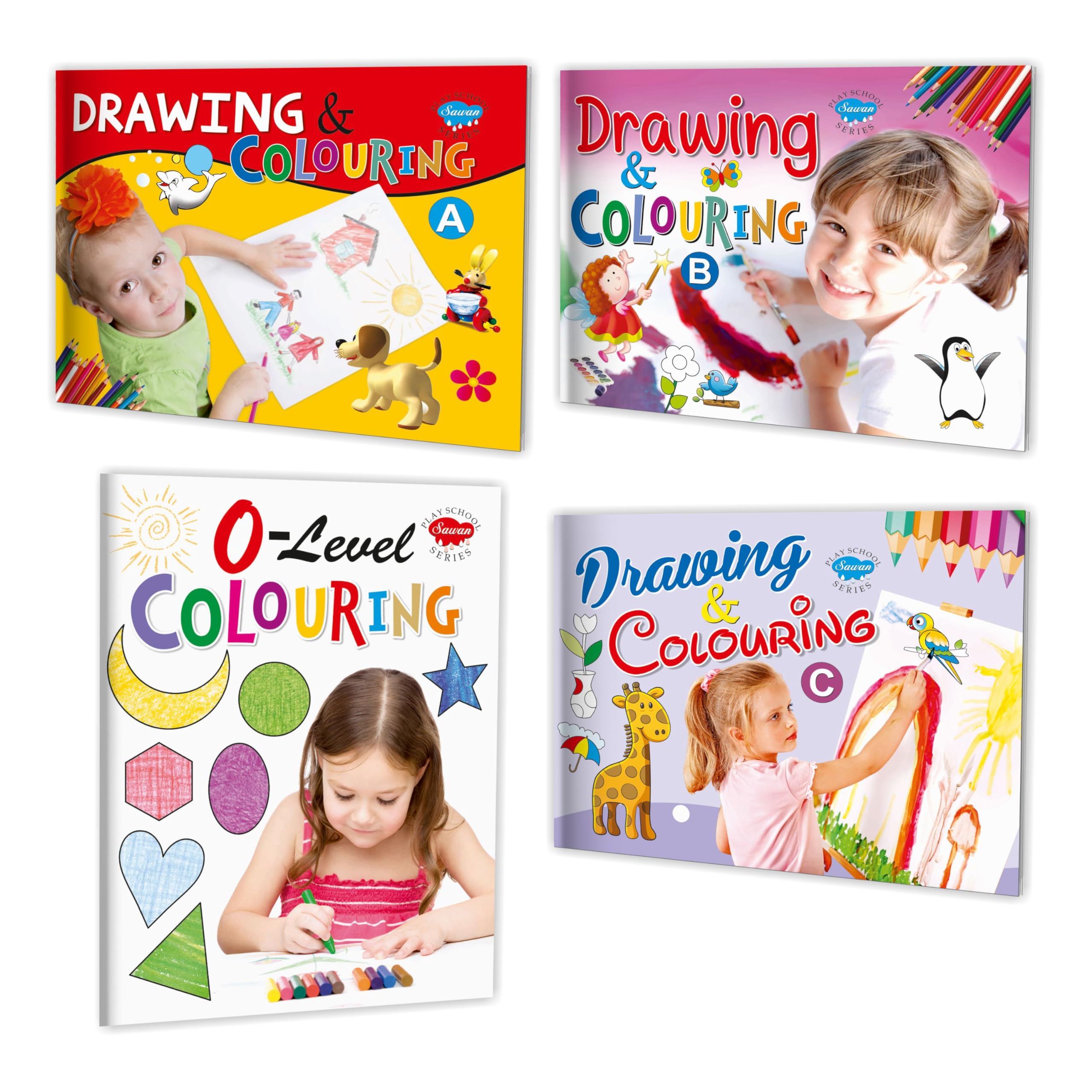 Drawing & Colouring Books | Complete Pack Of 4 Books