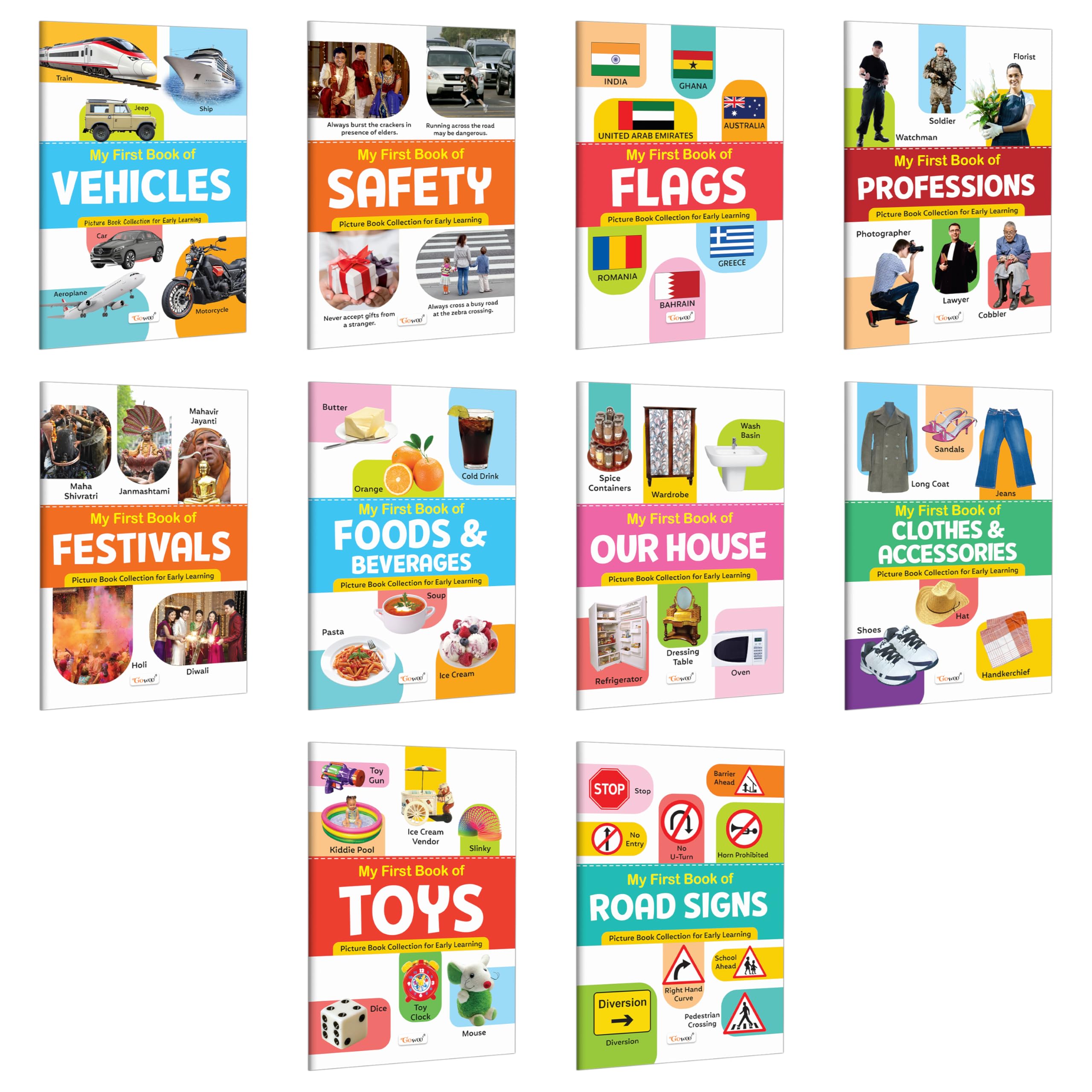 My First Book of Vehicles, Safety, Flags, Professions and more : preschool knowledge books, educational book for kids, early le