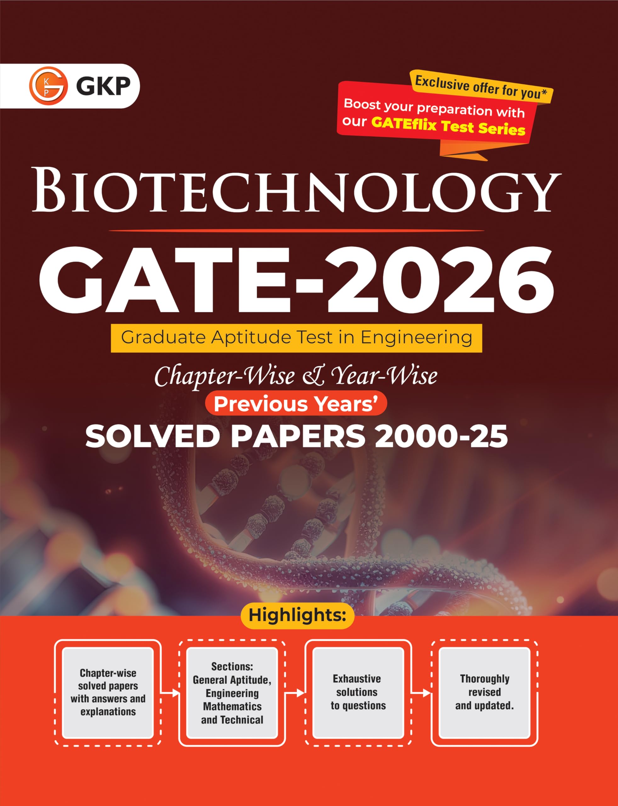 GKP GATE 2026 Biotechnology Engineering | Chapter & Year Wise Solved Papers 20002025 |26 Years PYQs for Concept Clarity & Exam 