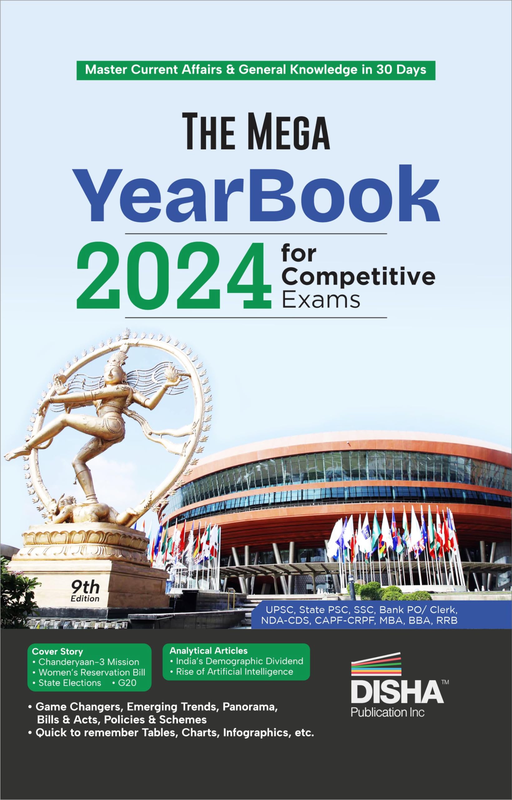 The Mega Yearbook 2024 For Competitive Exams  9Th Edition | General Knowledge, Studies & Current Affairs | Upsc, State Psc, Cue