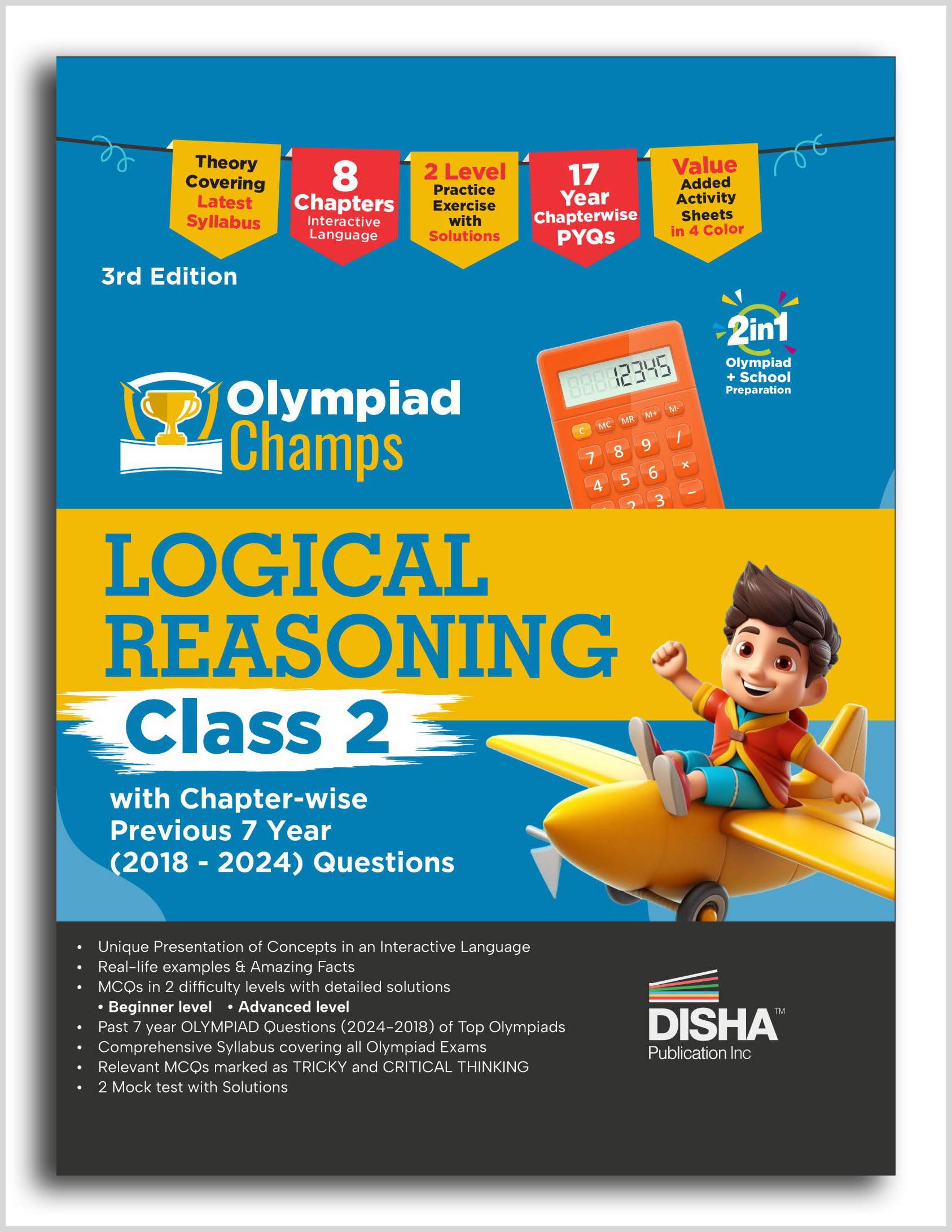 Old Edition  Disha Olympiad Champs Logical Reasoning Class 2 With ChapterWise Previous 7 Year (2018  2024) Questions 3Rd Edit