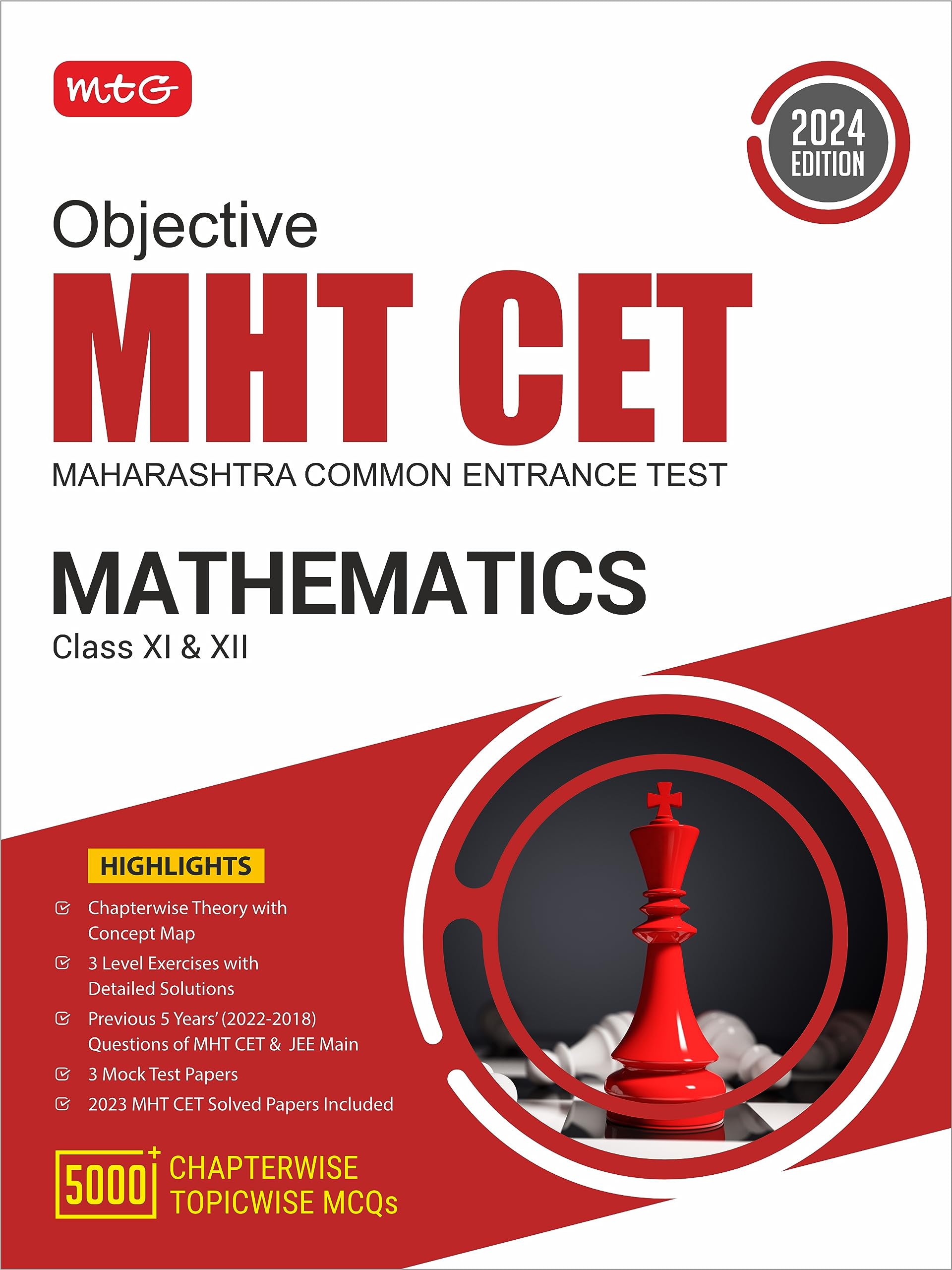 MTG Objective MHT CET Chapterwise Theory with 5 Previous Years Solved Questions Papers Mathematics (PYQs) Books For 2024 Enginee