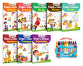 My First Copy to Colour  Alphabet, Animals, Birds, Flowers, Fruits, Numbers, Transport and Vegetables with 10 WAX CRAYONS : Cop