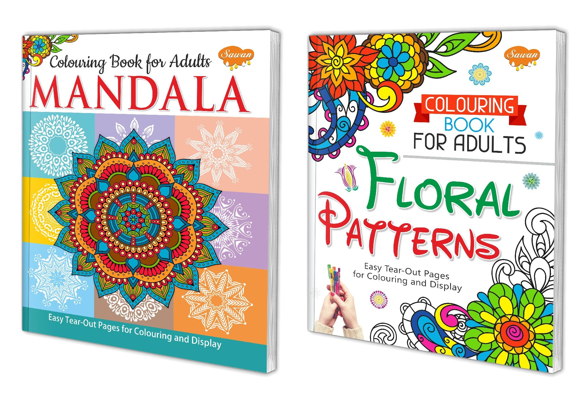 Sawan Colouring Book For Adults Mandala And Floral Patterns | Pack Of 2 Books