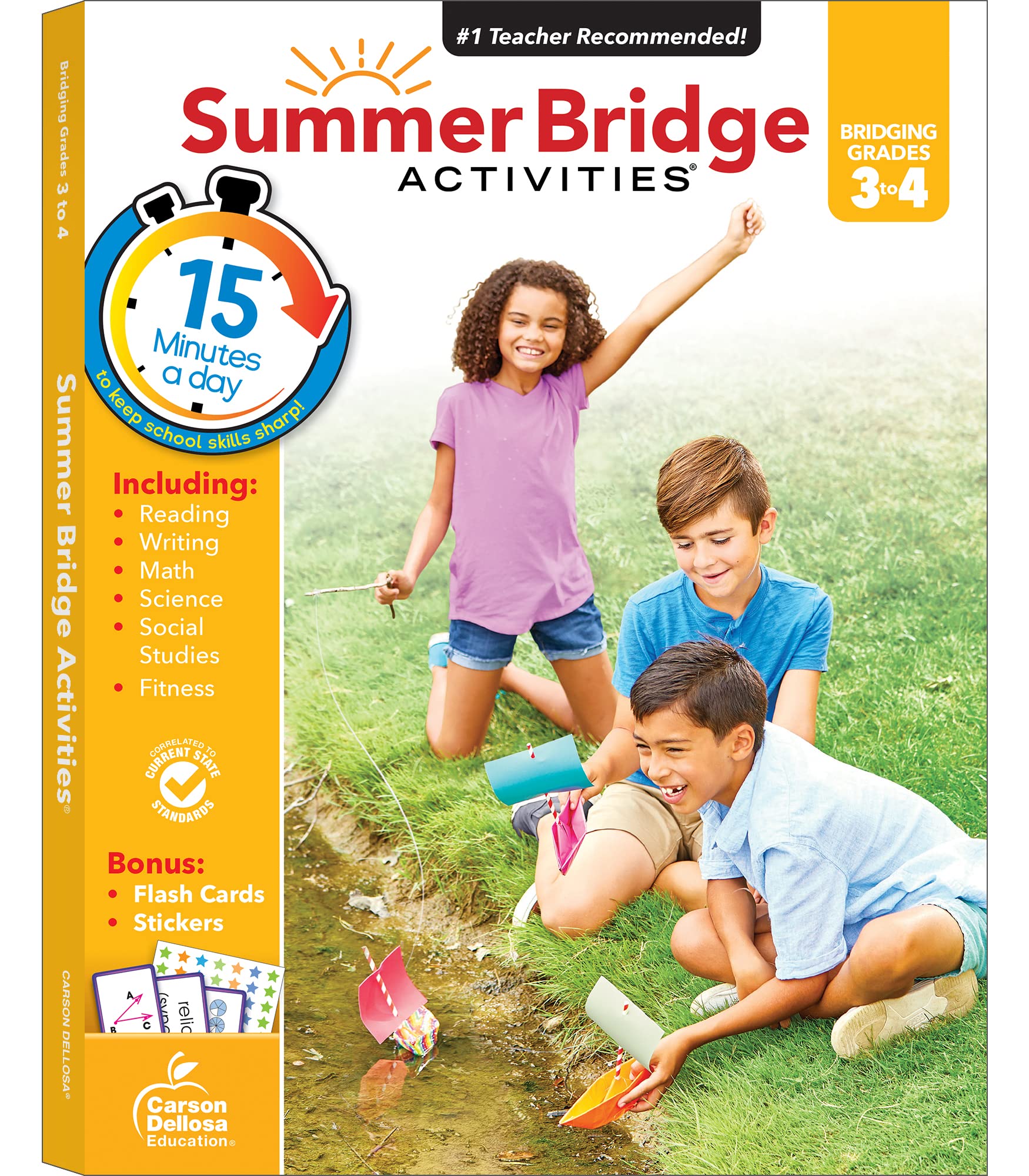 Summer Bridge Activities 3rd to 4th Grade Workbook, Activity Book With Math, Reading Comprehension, Science, Fitness, Social Stu