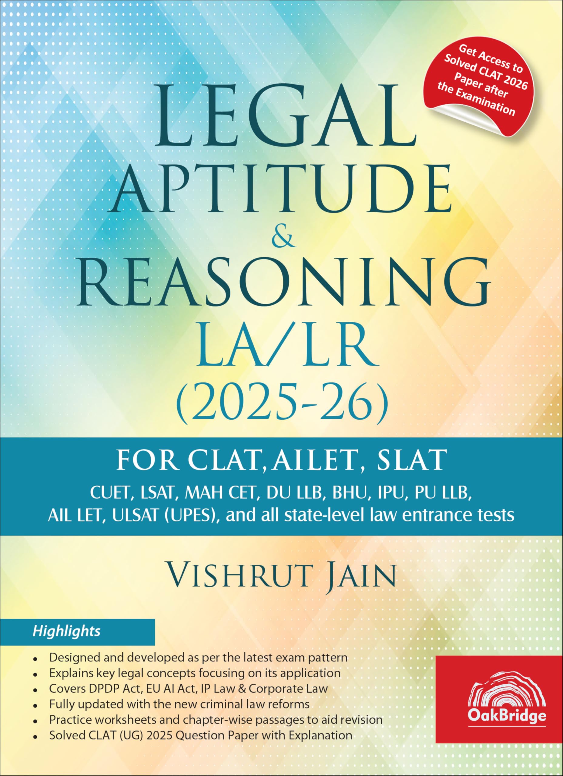 Legal Aptitude & Reasoning LA/LR (202526) | For CLAT, AILET, SLAT and all legal entrance exams | Access to Solved CLAT 2026 Pap