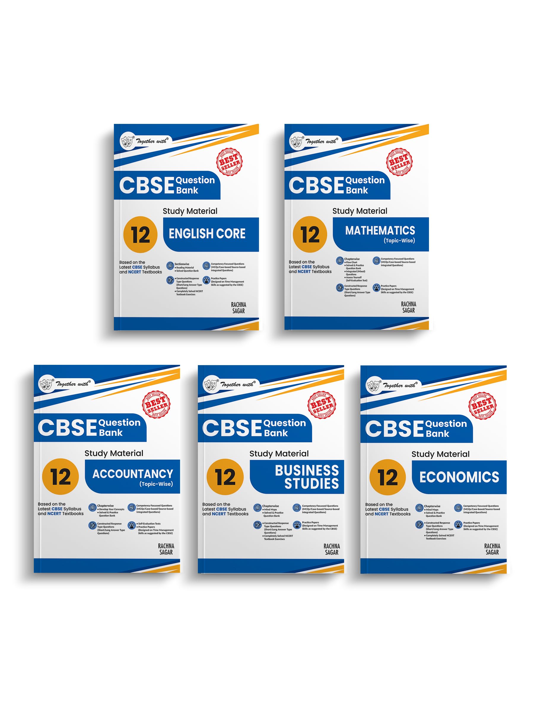 Together with CBSE Question Bank Class 12 English Core, Mathematics, Accountancy, Business Studies & Economics (Set of 5 Books) 