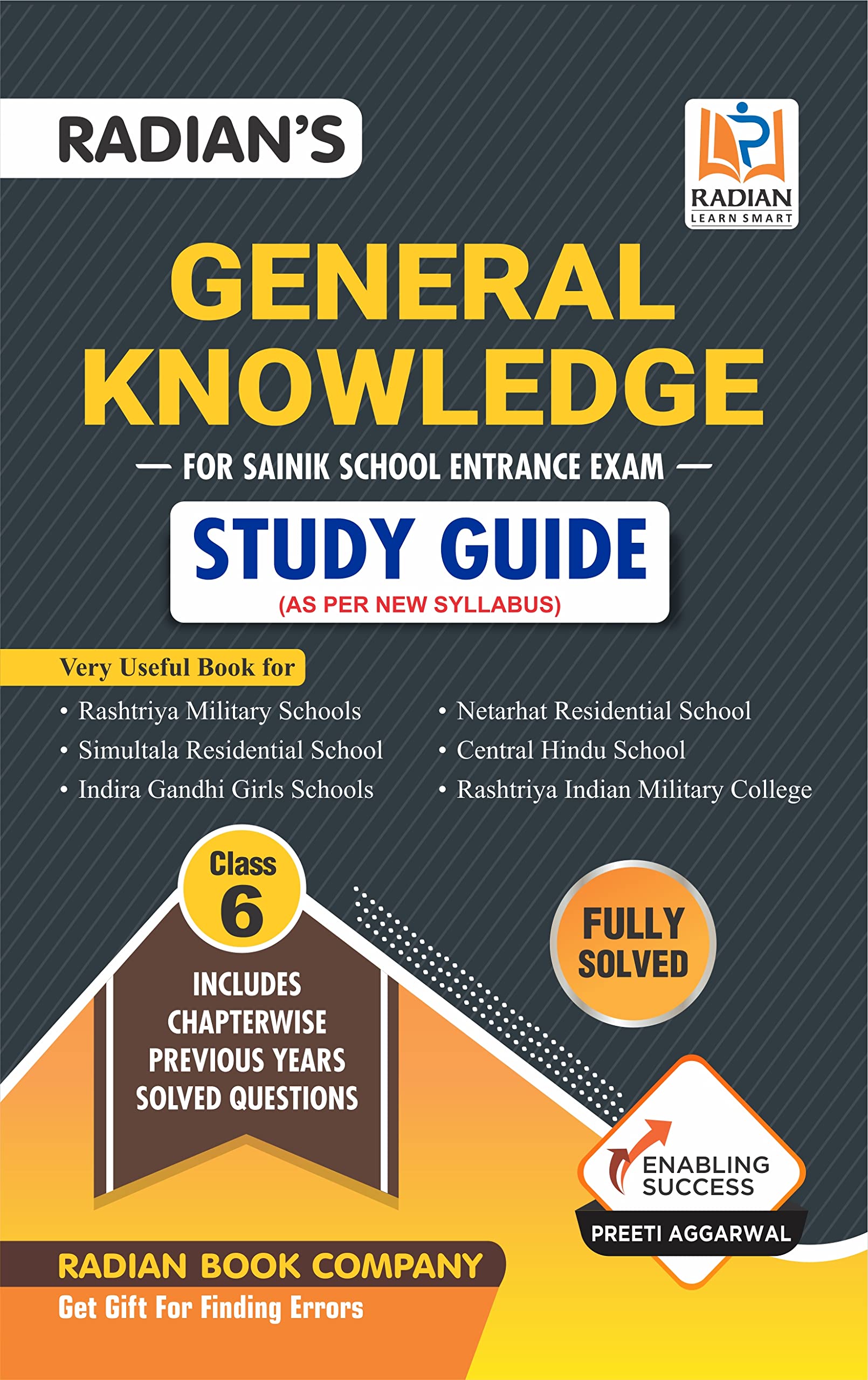 General Knowledge GK Study Guide Book for Sainik School (AISSEE), RMS and other Entrance Exam Class 6 in English 2023