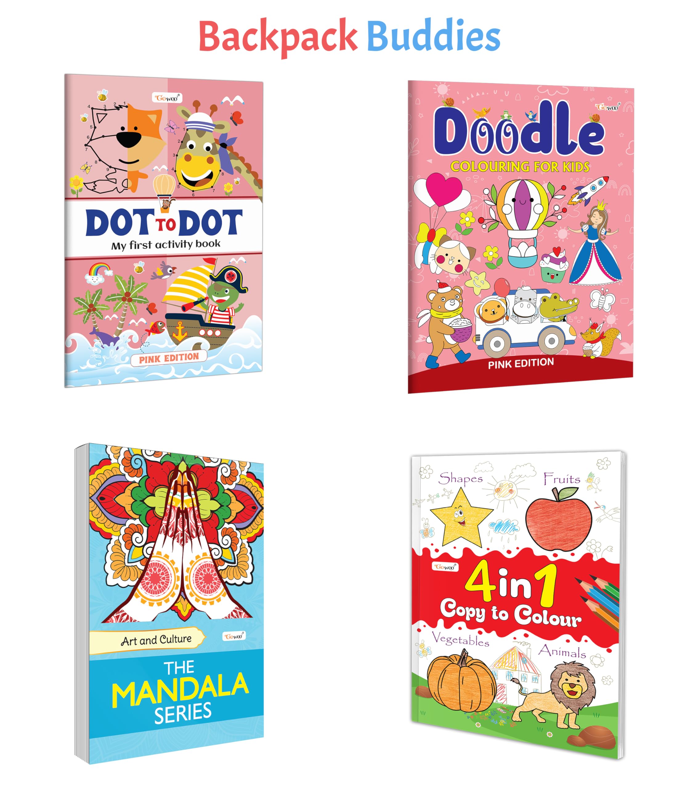 Art & Culture  The Mandala Series, 4 IN 1 COPY TO COLOUR and more : Mandala art colouring, dottodot activity and doodle fun 