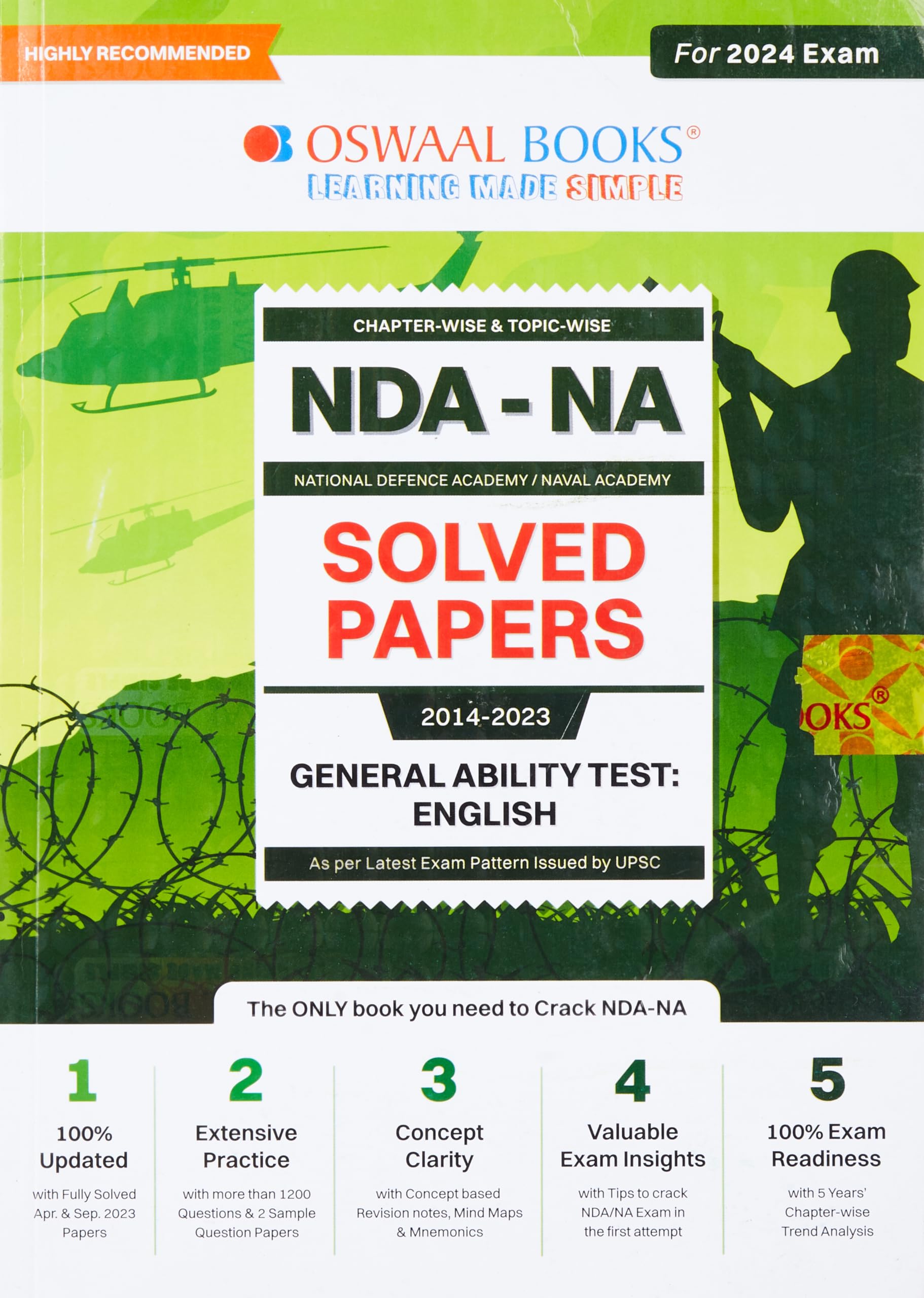 Oswaal NDANA (National Defence Academy / Naval Academy) Chapterwise & Topicwise Solved Papers (20142023) General Ability Test: