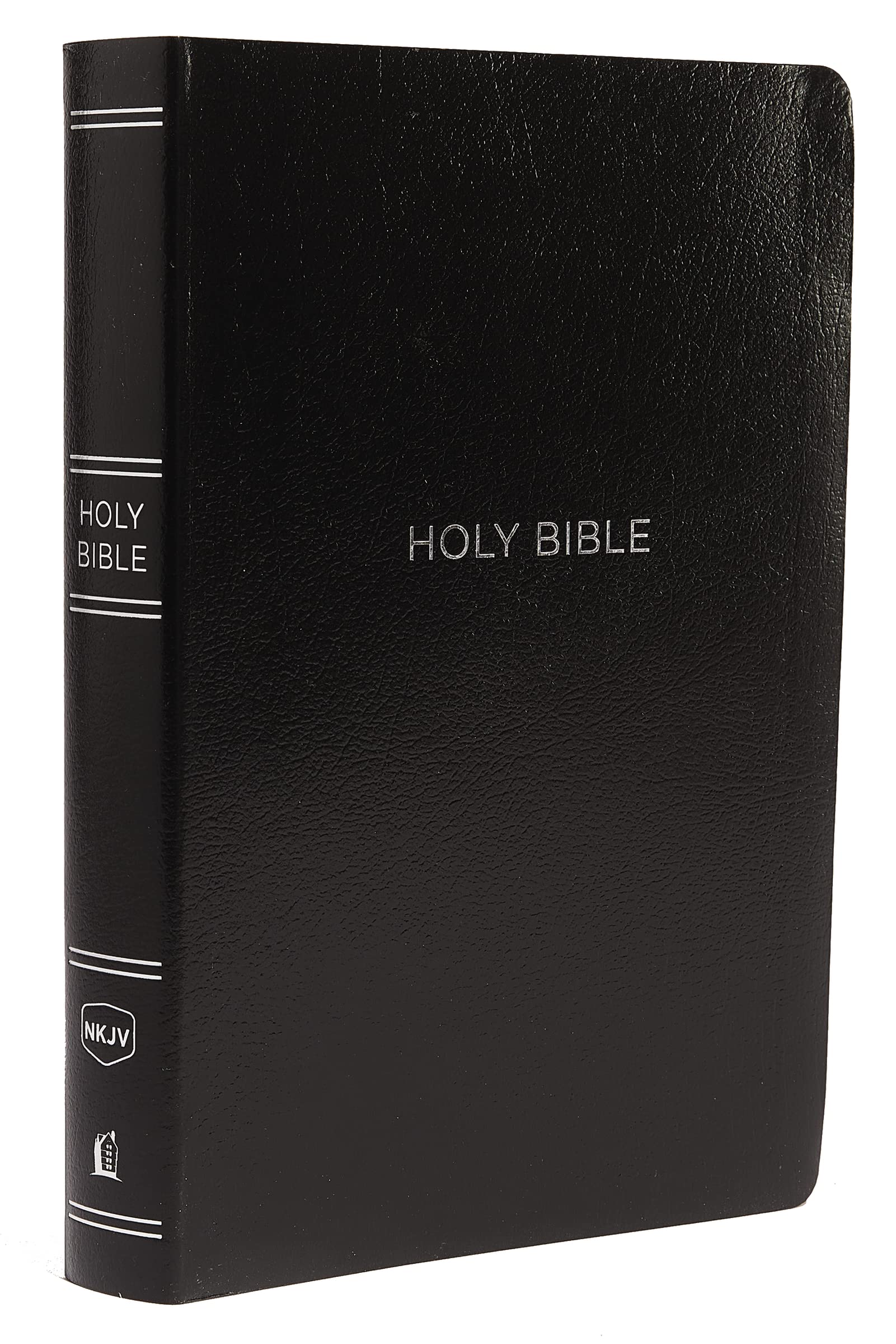 NKJV Holy Bible, Giant Print CenterColumn Reference Bible, Black Leatherlook, 72,000+ Cross References, Red Letter, Comfort Pr