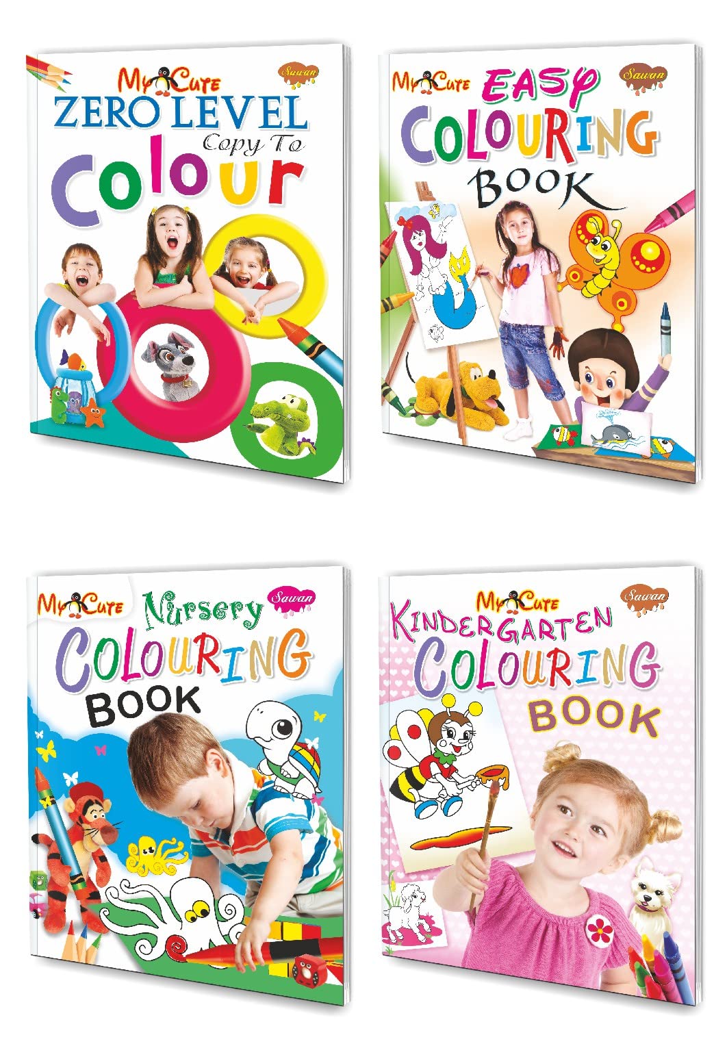 My Cute Colouring Books For Beginners | Pack Of 4 Books