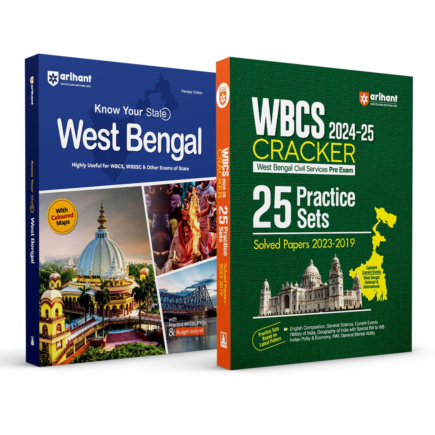 Arihant WBCS Cracker Prelims 202425 Combo | 25 Practice Sets with Solved Papers (20232019) + Know Your State  West Bengal (Co