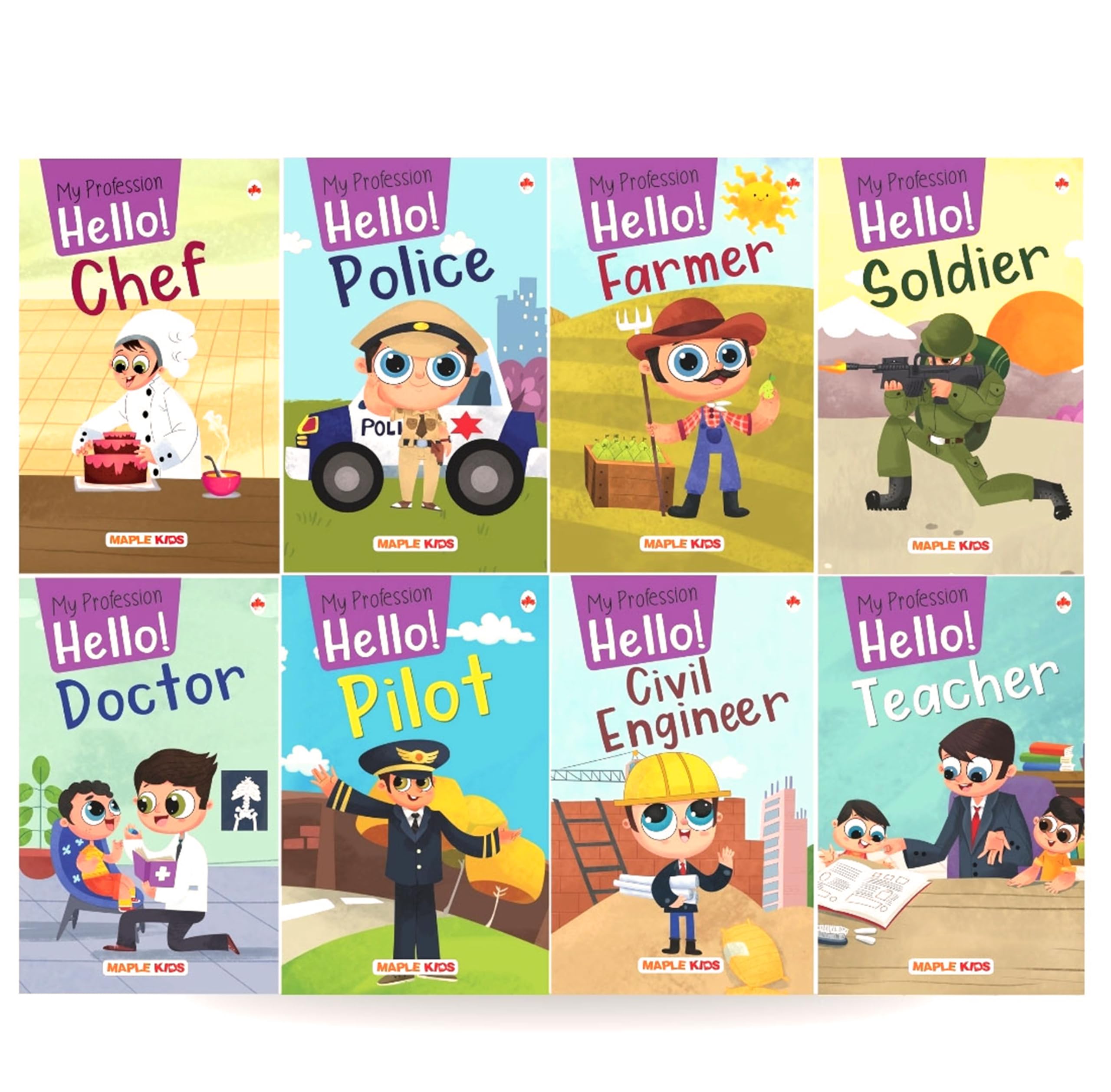 Knowledge Books for Kids  My Profession (Set of 8 Books)  Inspiring Illustrated Book for Kids: Like Doctor, Police, Pilot, Far